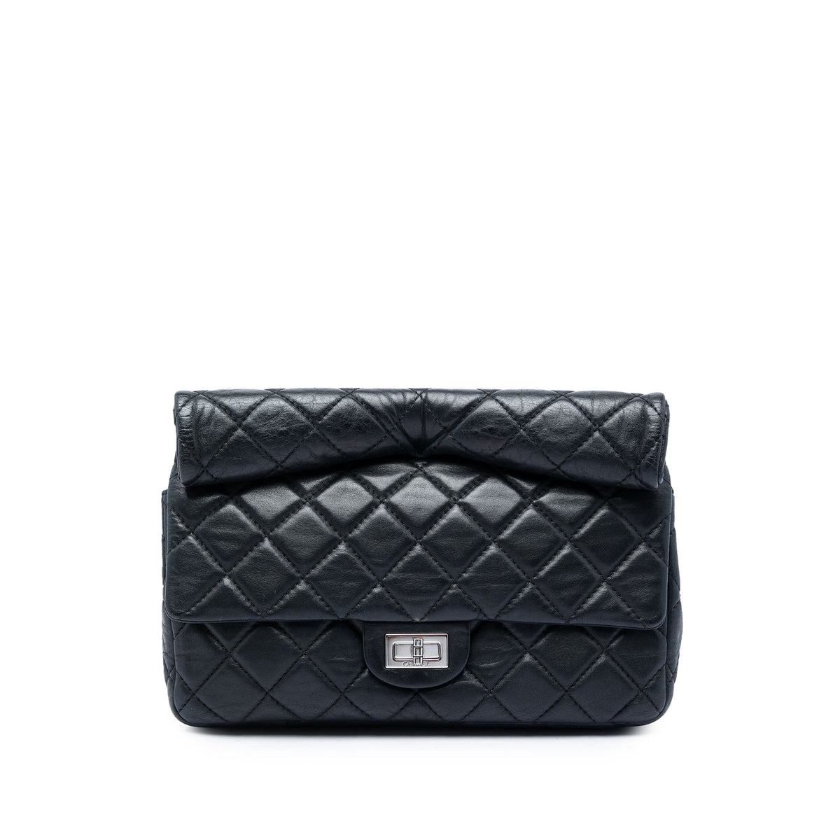 Chanel Quilted Lambskin Reissue 2.55 Roll Clutch — Black