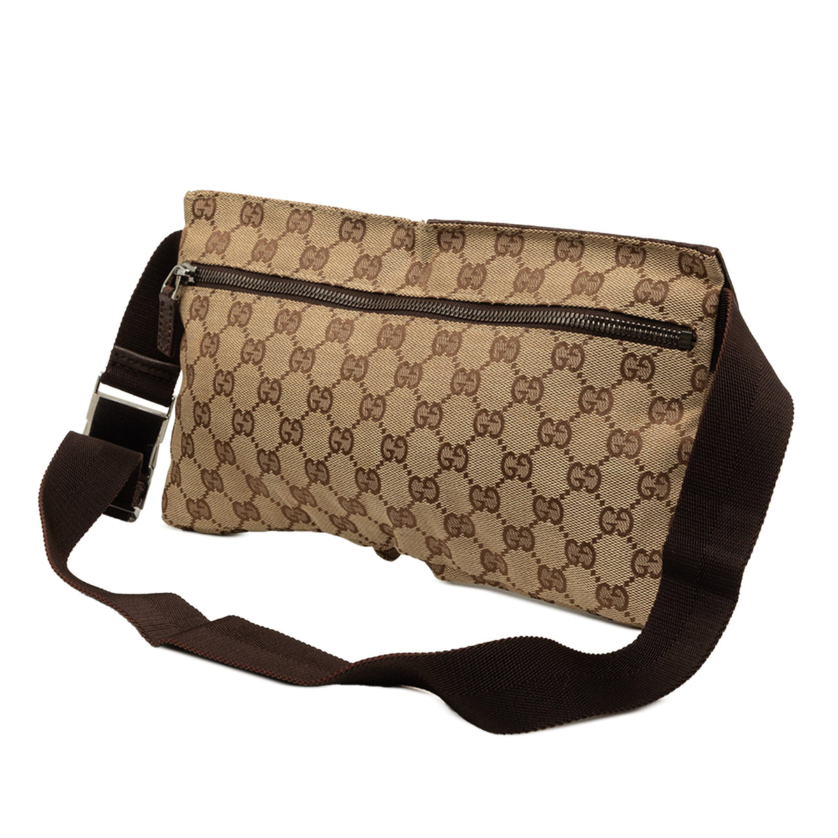 Gucci GG Canvas Double Pocket Belt Bag