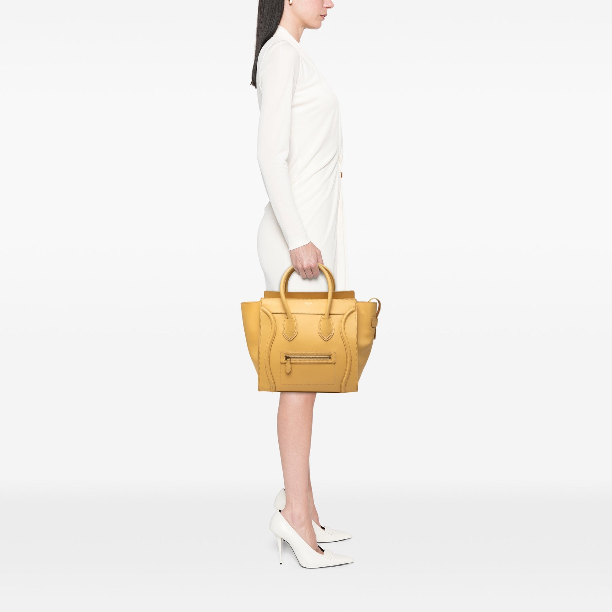 Celine Mini Drummed Calfskin Luggage Tote