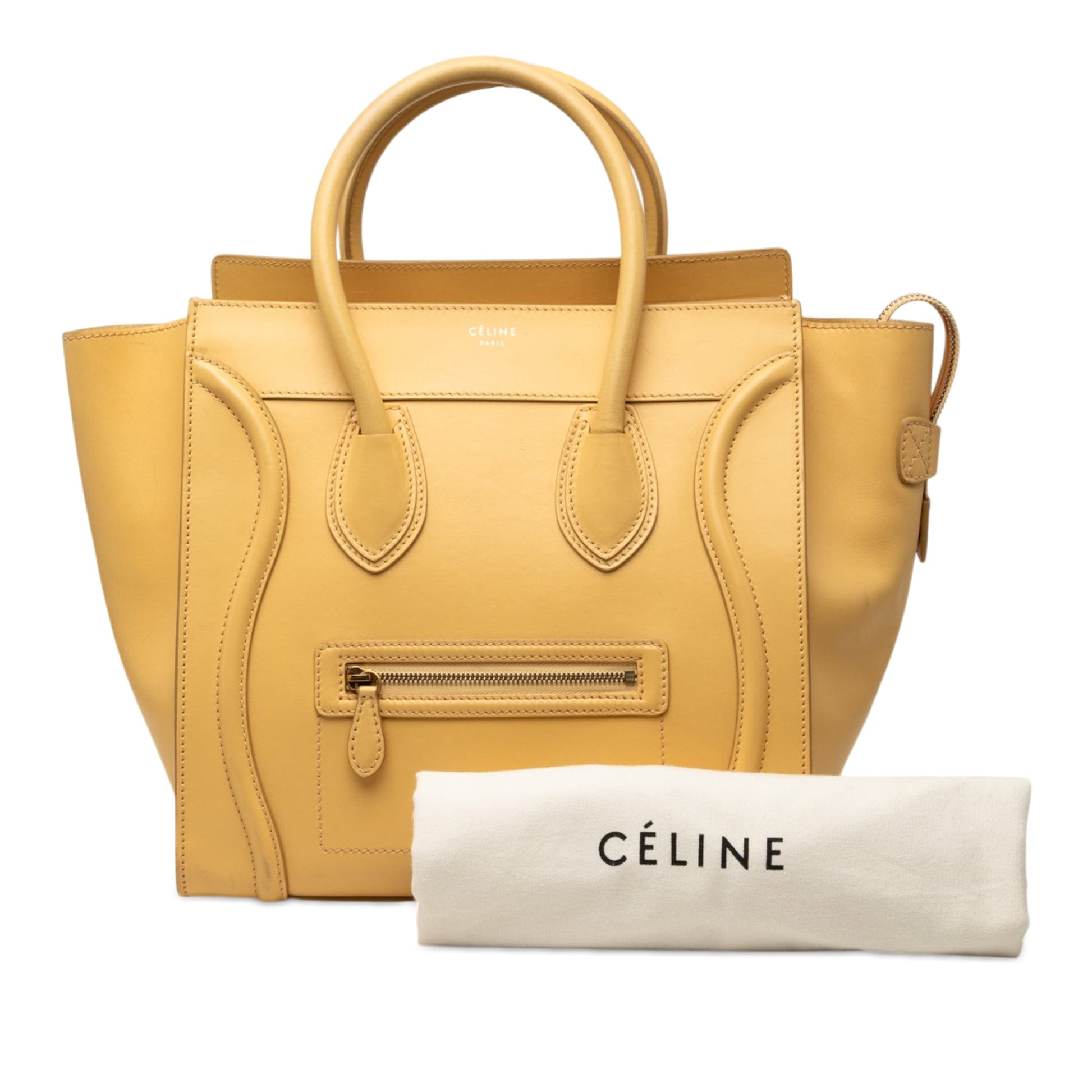 Celine Mini Drummed Calfskin Luggage Tote