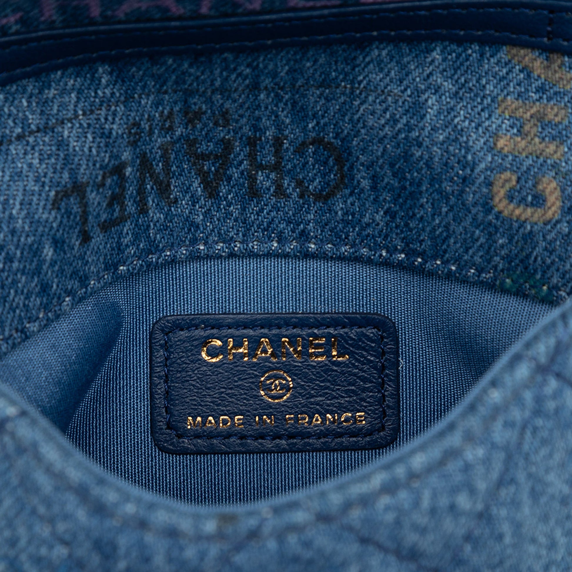 Chanel Fringe Denim Mood Clutch with Chain