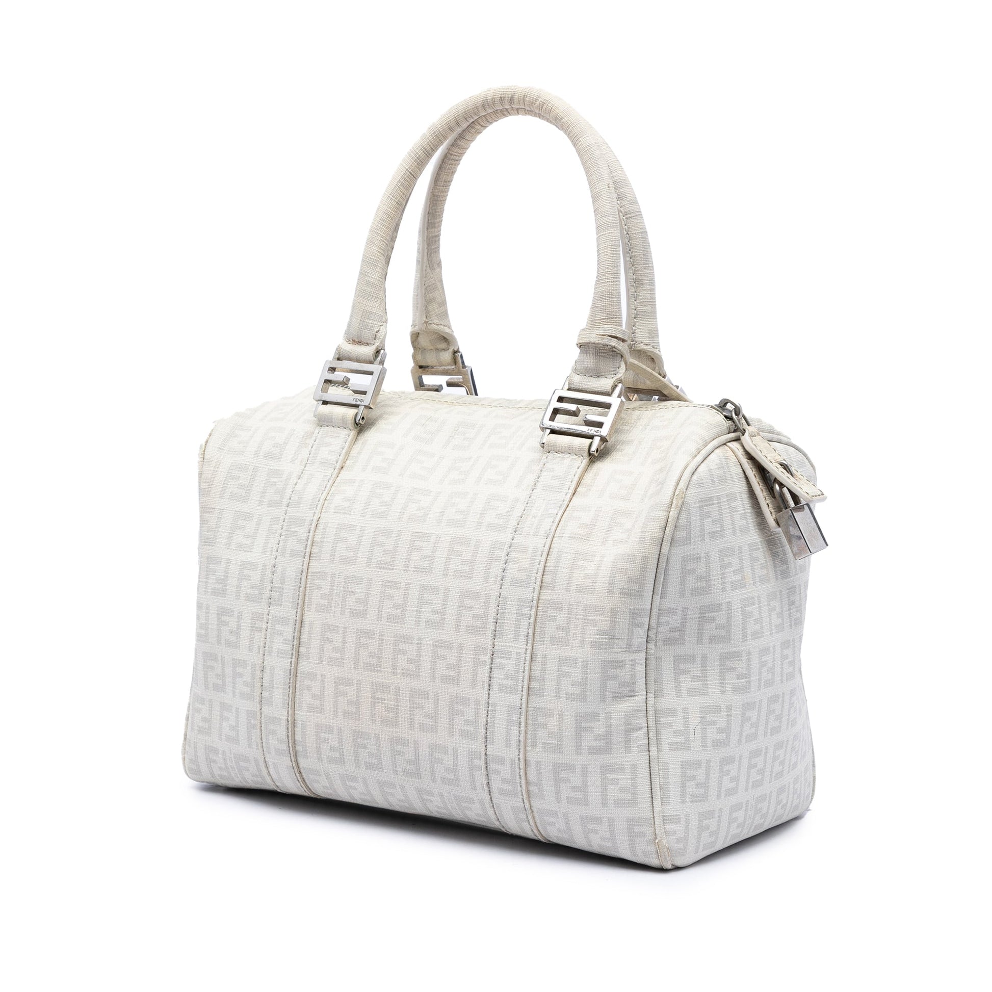 Fendi Zucchino Coated Canvas Boston Bag