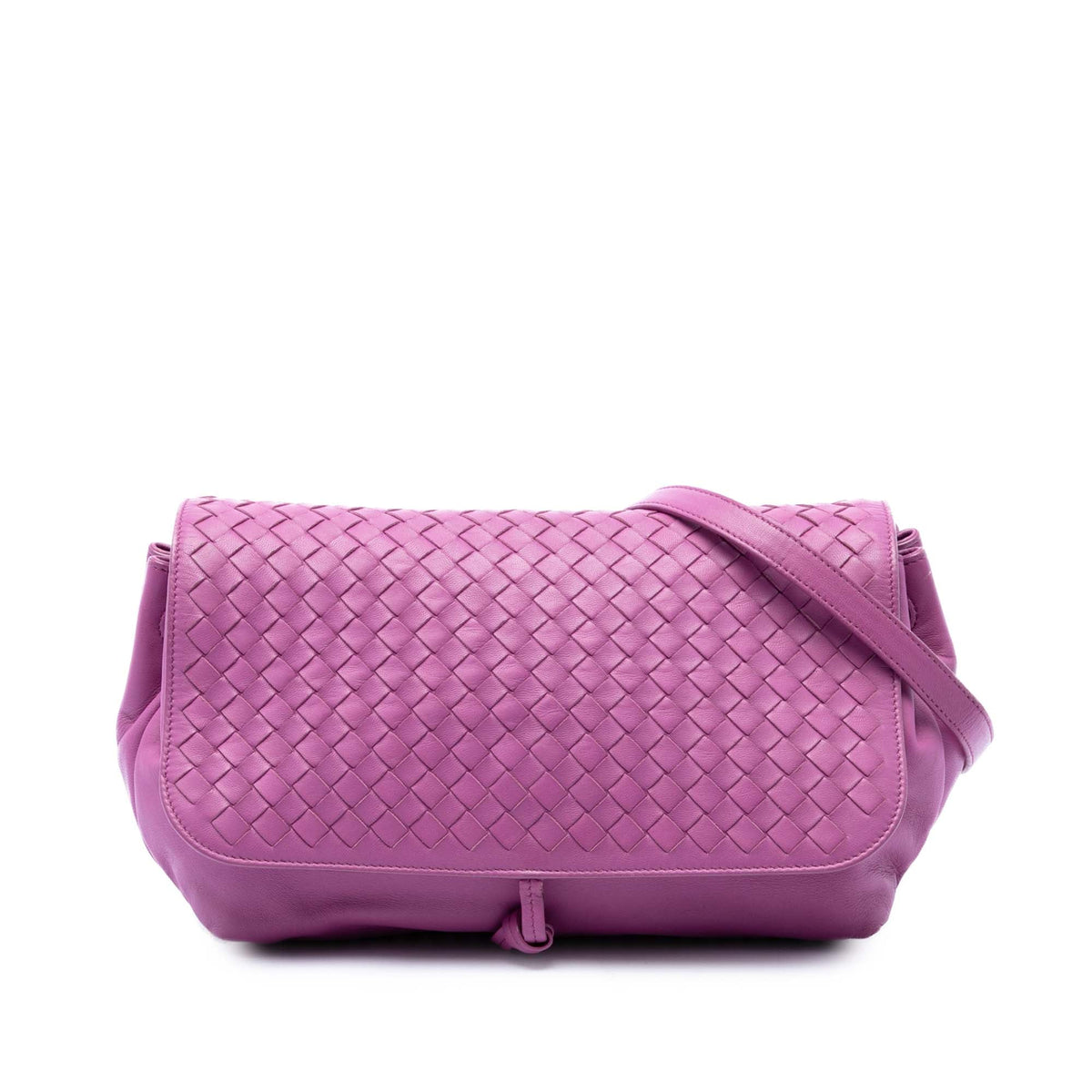 Bottega Veneta Leather Intrecciato Flap Crossbody