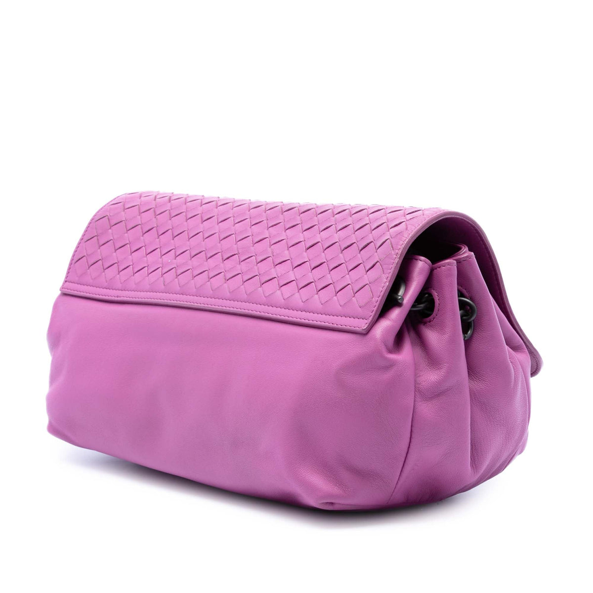Bottega Veneta Leather Intrecciato Flap Crossbody
