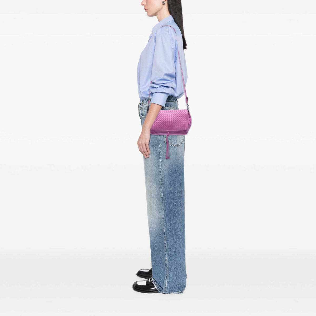Bottega Veneta Leather Intrecciato Flap Crossbody