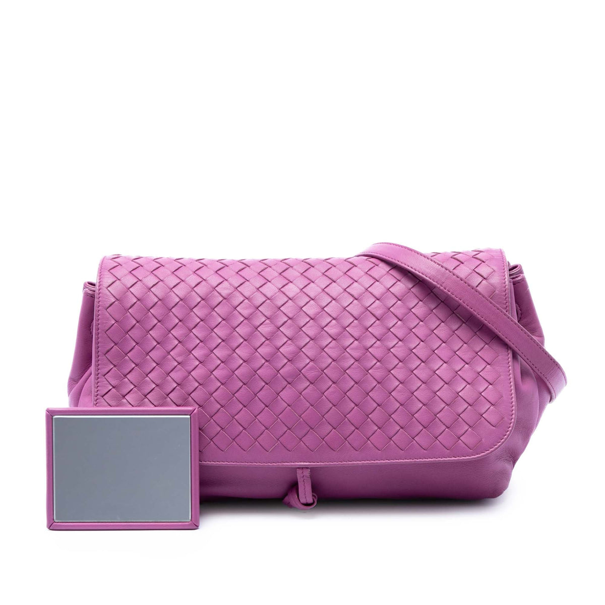 Bottega Veneta Leather Intrecciato Flap Crossbody