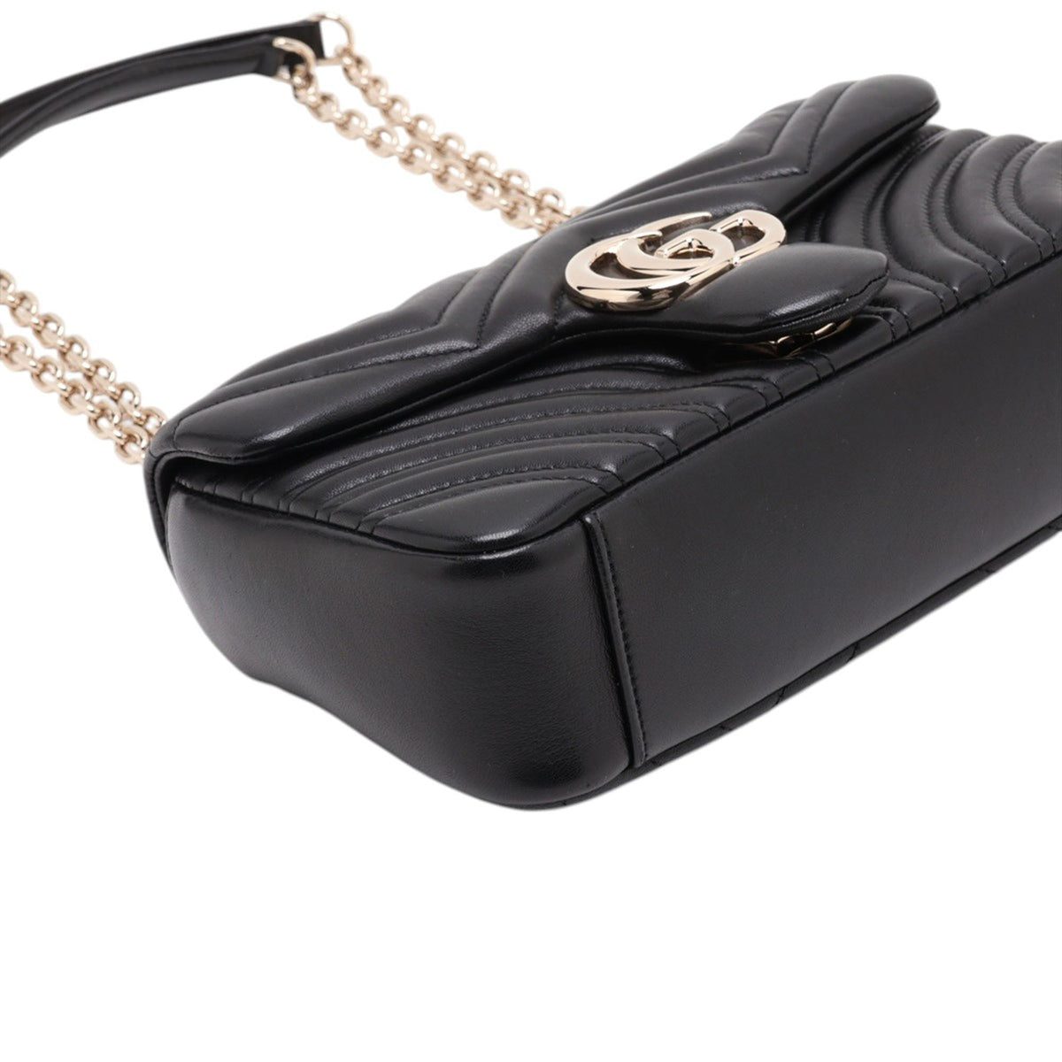 Gucci Medium GG Marmont Matelasse Calfskin Shoulder Bag — Black