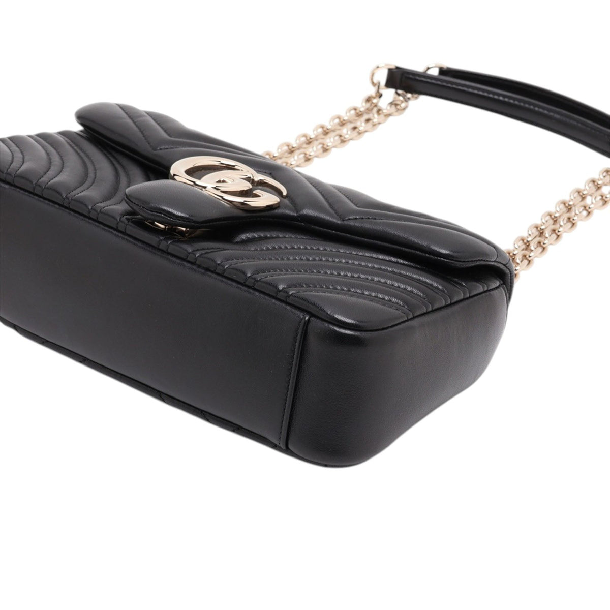 Gucci Medium GG Marmont Matelasse Calfskin Shoulder Bag — Black