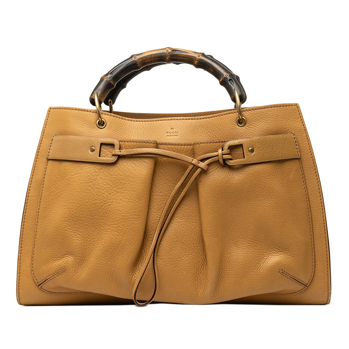 Gucci Calfskin Bamboo Handbag