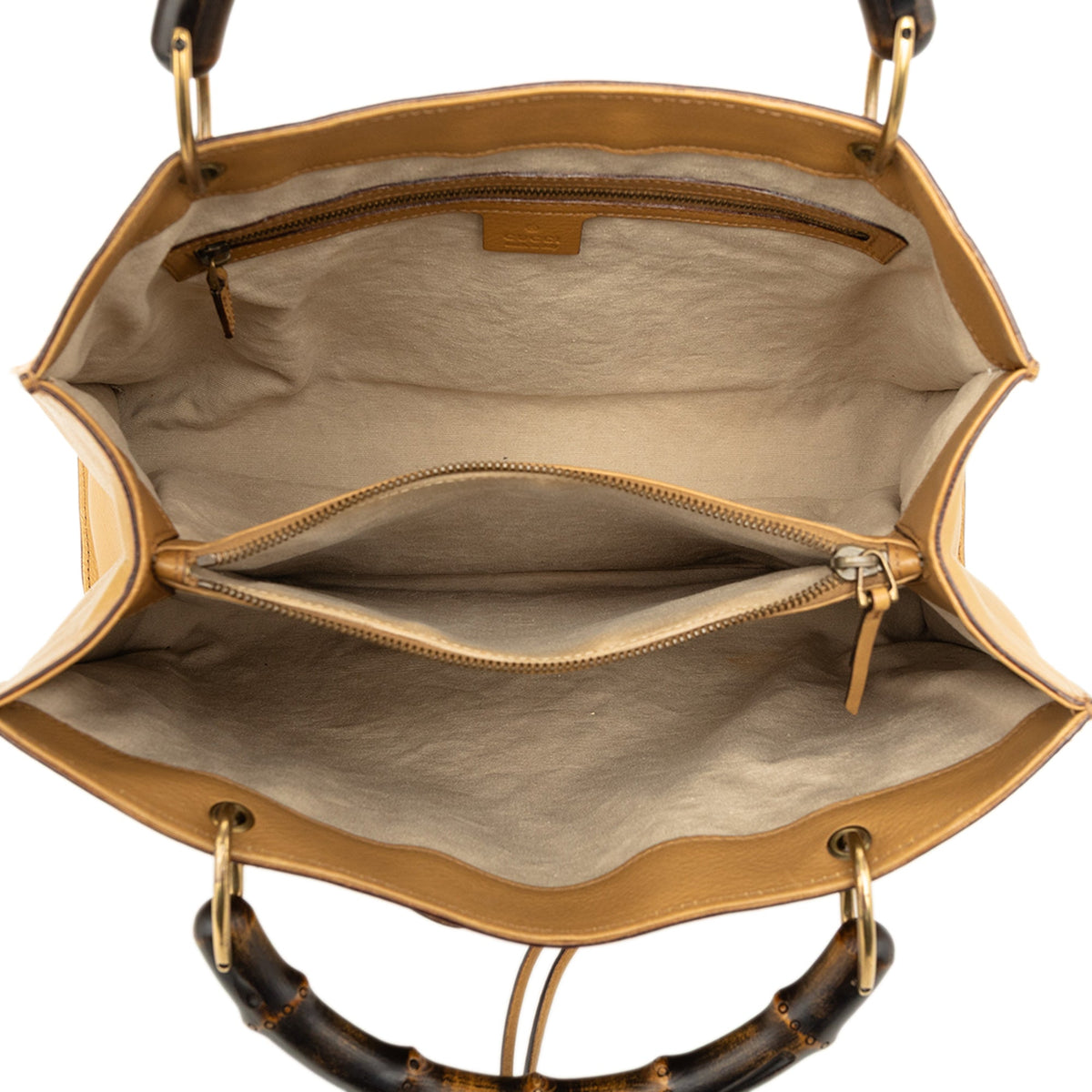 Gucci Calfskin Bamboo Handbag