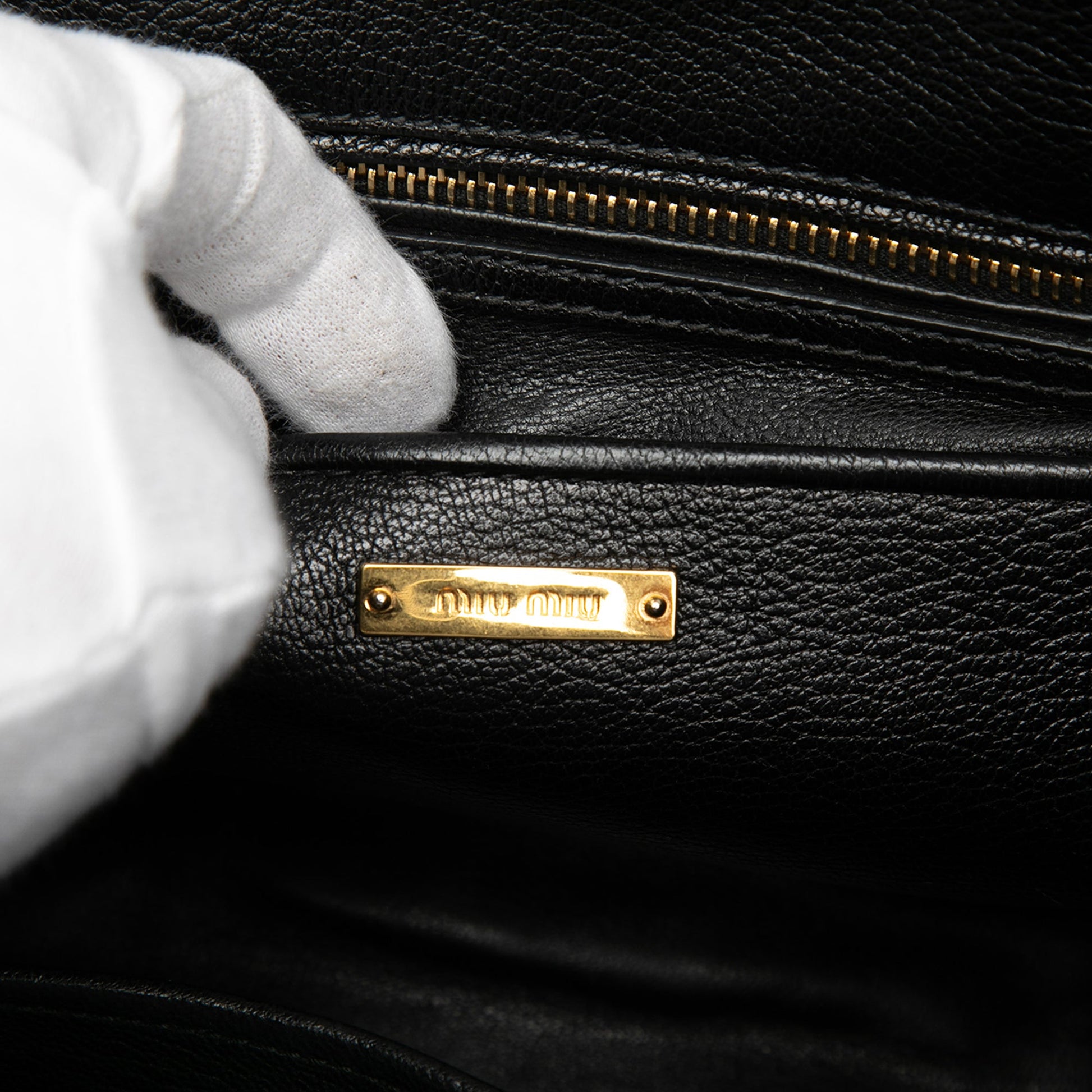 Miu Miu Matelasse Denim Biker Tote