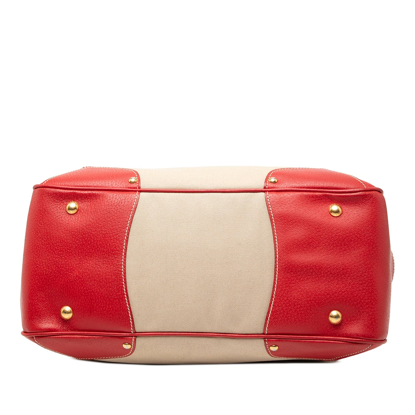 Prada Large Saffiano Trimmed Canapa Convertible Tote