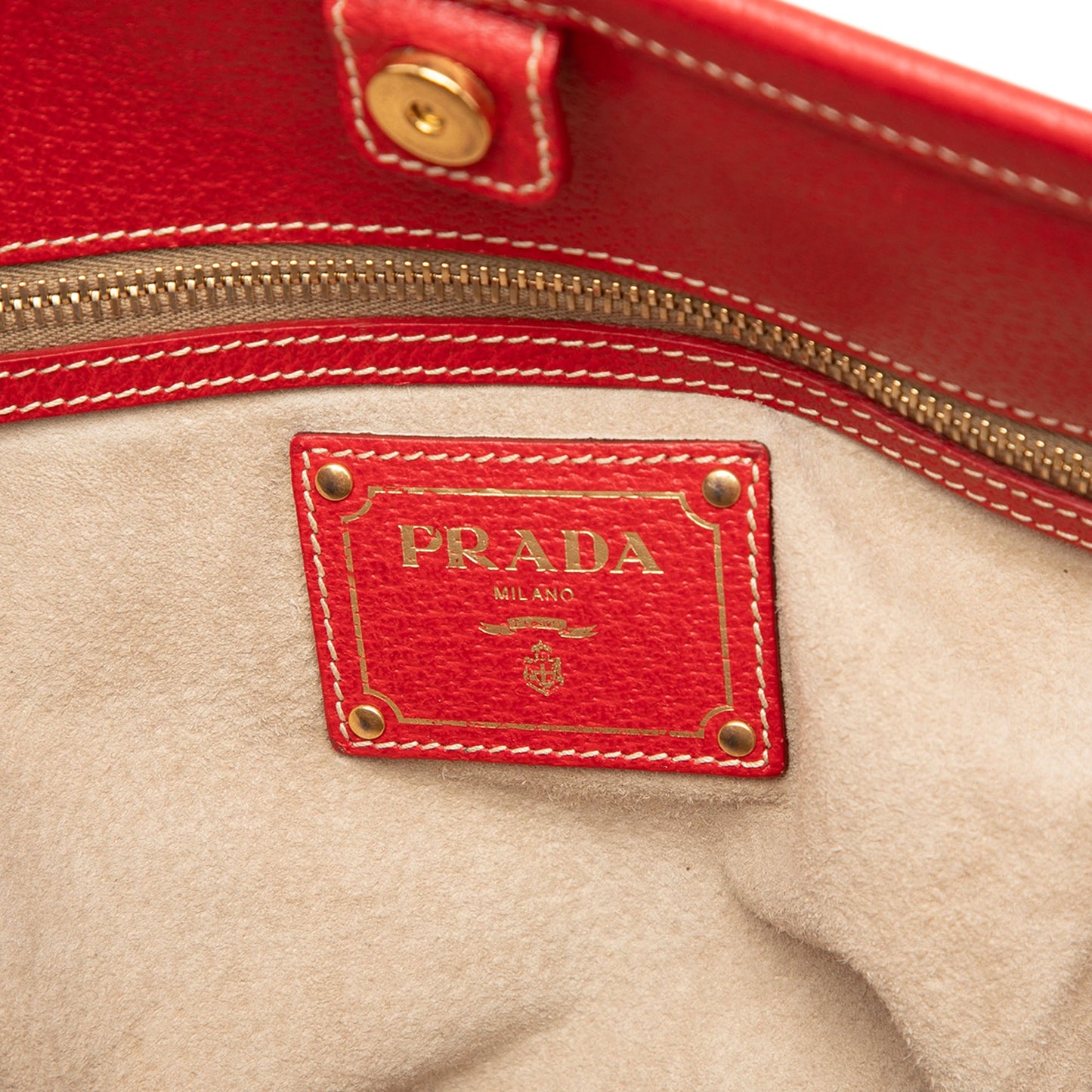 Prada Large Saffiano Trimmed Canapa Convertible Tote