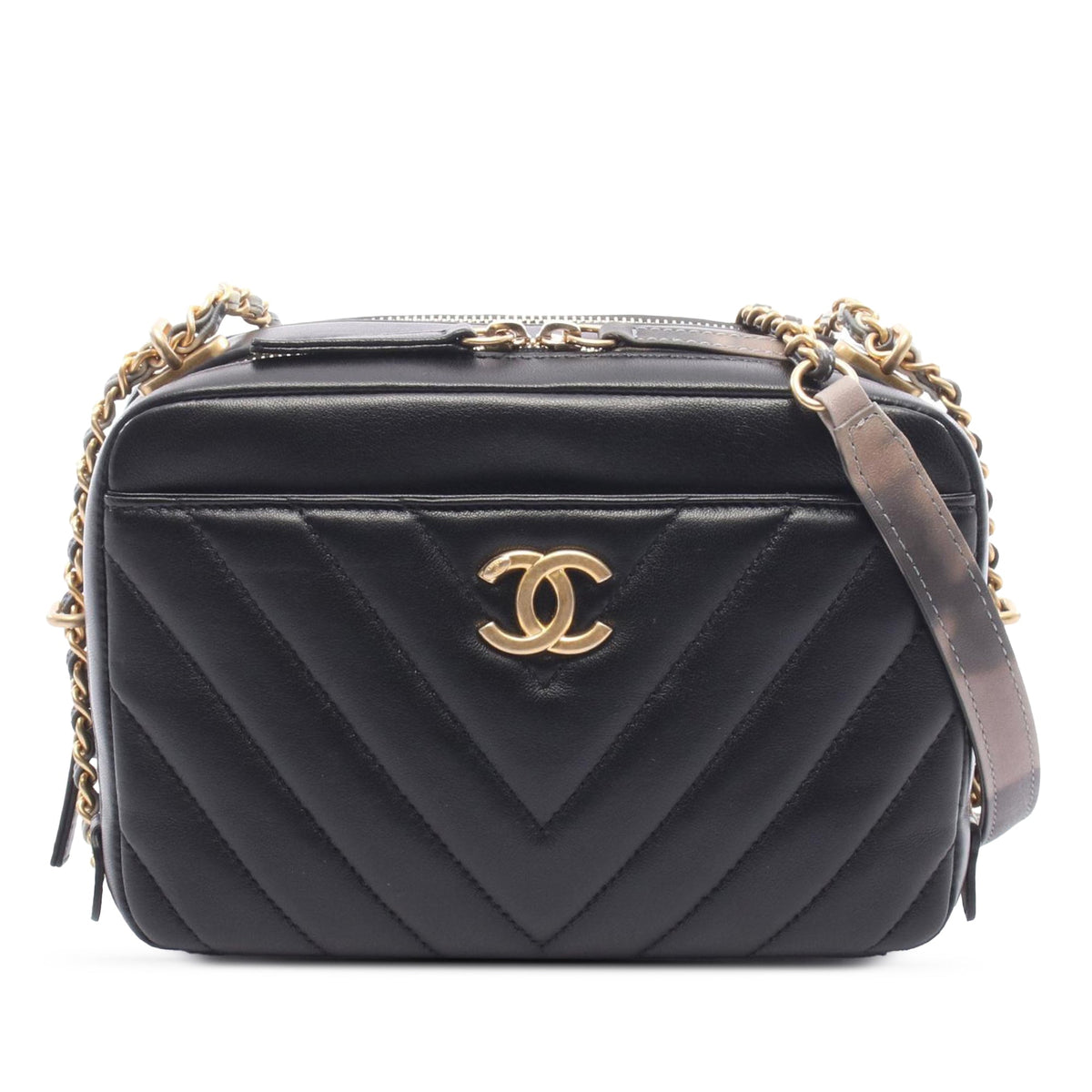 Chanel CC Chevron Lambskin Camera Bag