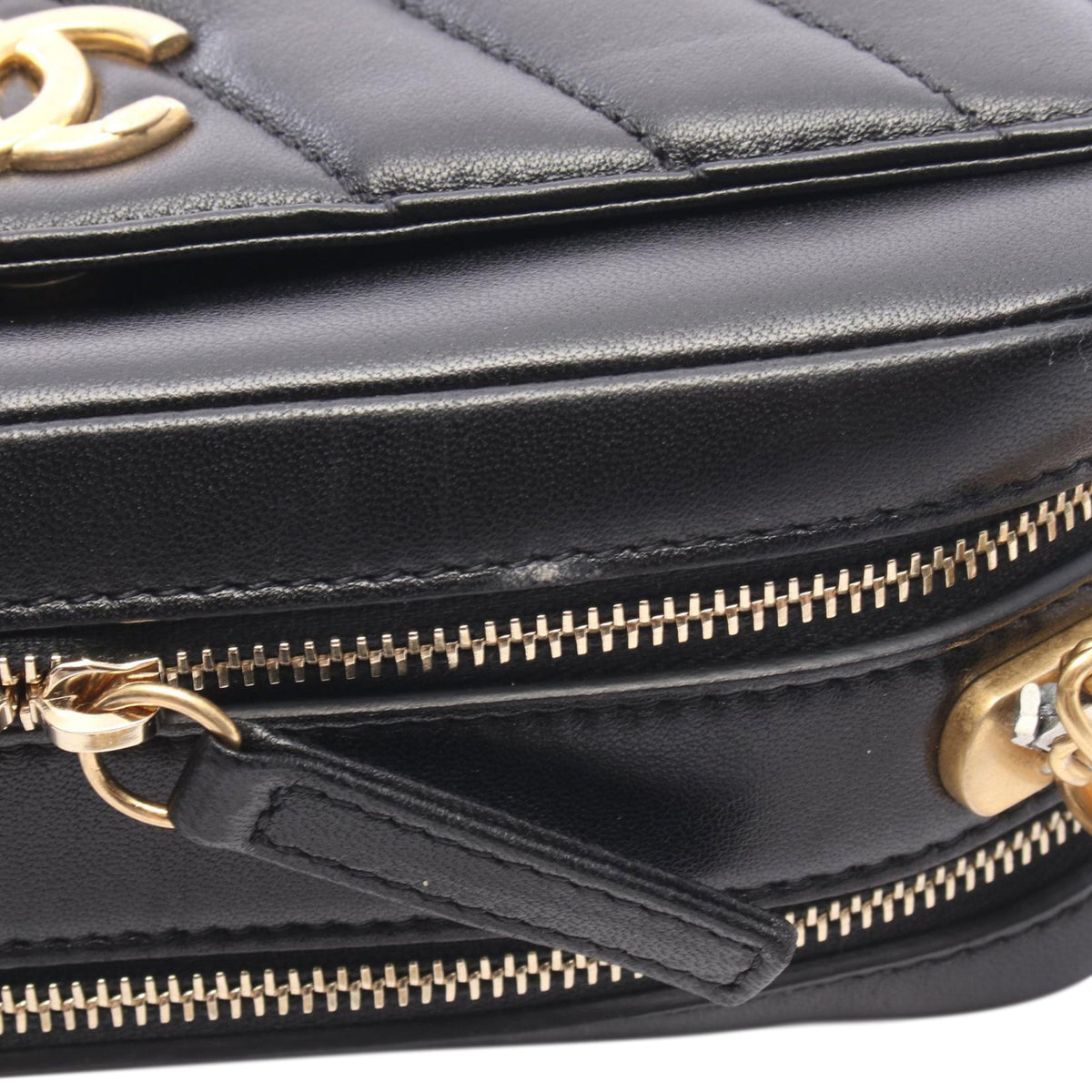 Chanel CC Chevron Lambskin Camera Bag