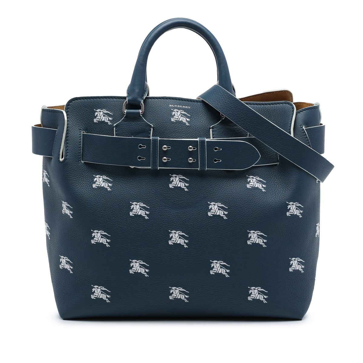 Burberry Medium Grained Calfskin Embroidered Equestrian Knight Marais Belt Bag