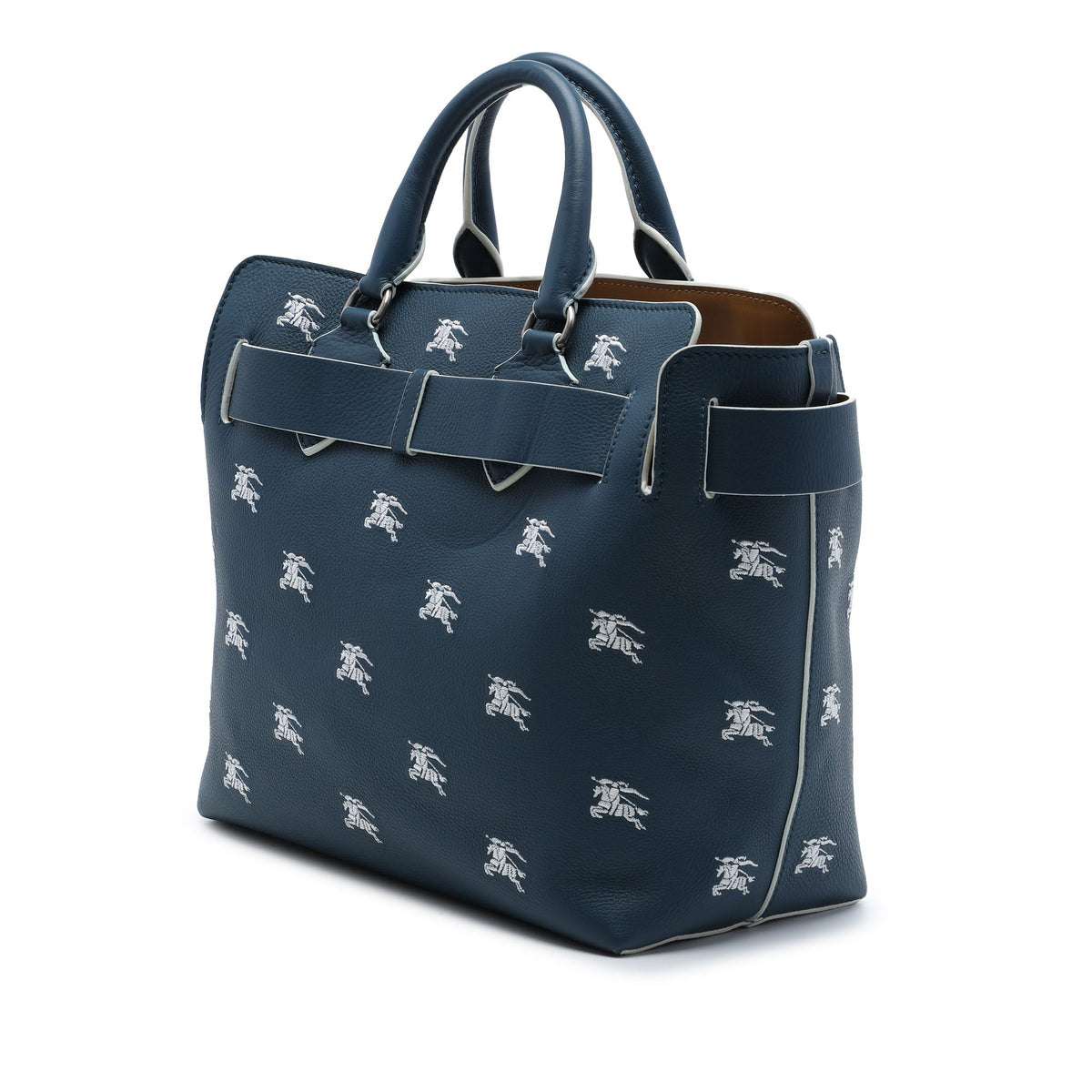 Burberry Medium Grained Calfskin Embroidered Equestrian Knight Marais Belt Bag