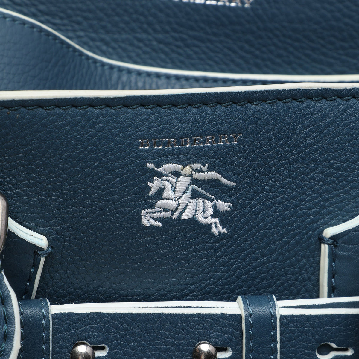 Burberry Medium Grained Calfskin Embroidered Equestrian Knight Marais Belt Bag