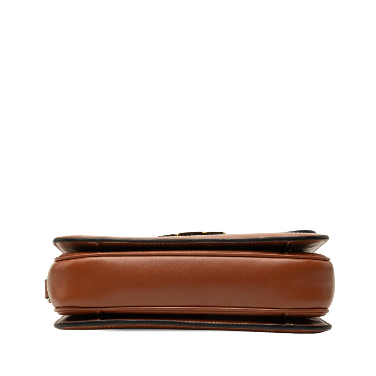Celine Classique Triomphe Coated Canvas and Calfskin Triomphe Crossbody — Brown