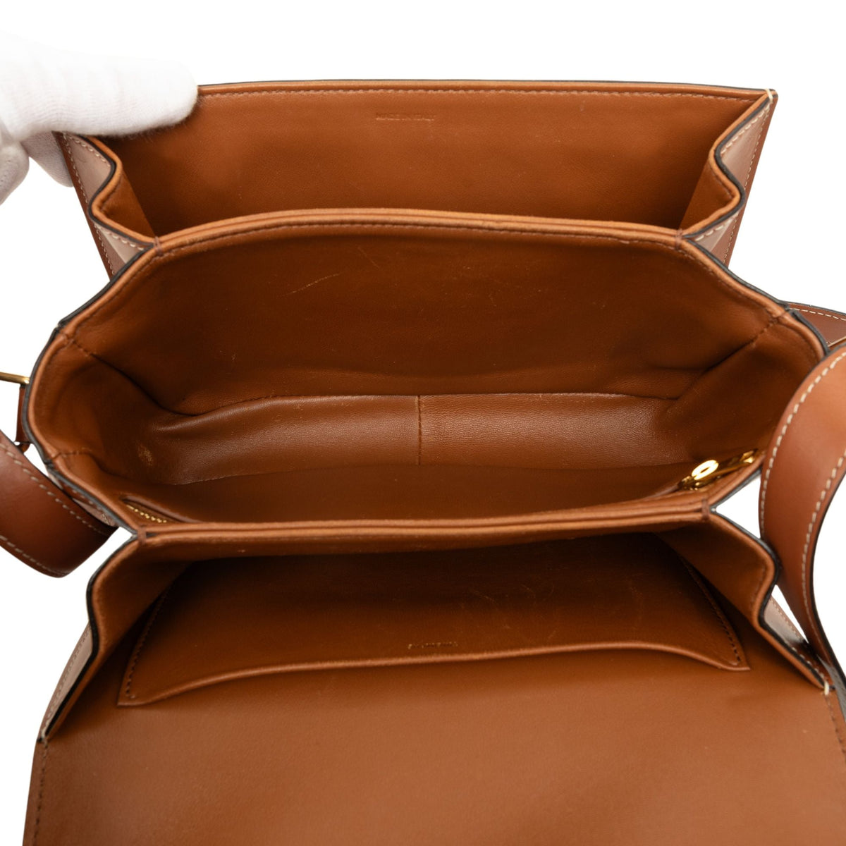 Celine Classique Triomphe Coated Canvas and Calfskin Triomphe Crossbody — Brown