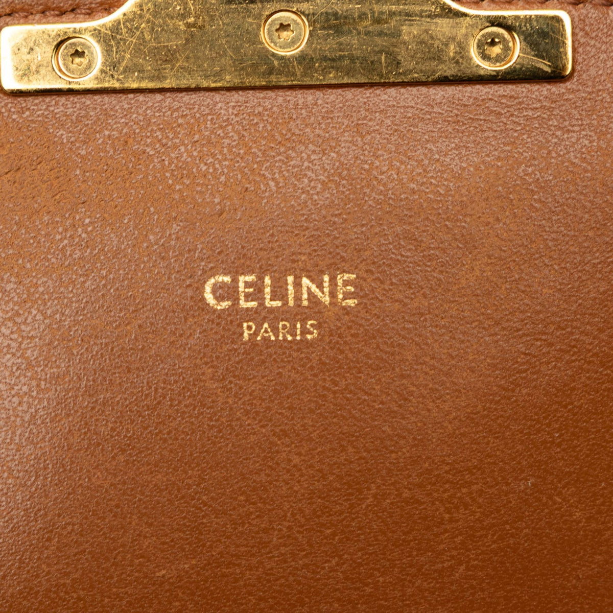 Celine Classique Triomphe Coated Canvas and Calfskin Triomphe Crossbody — Brown