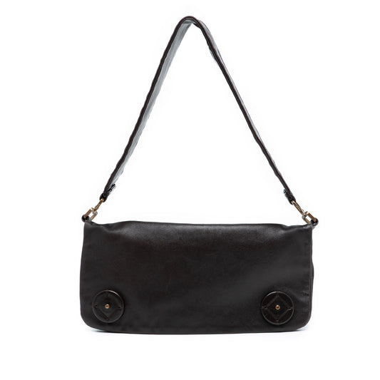 Prada Leather Fold Over Shoulder Bag