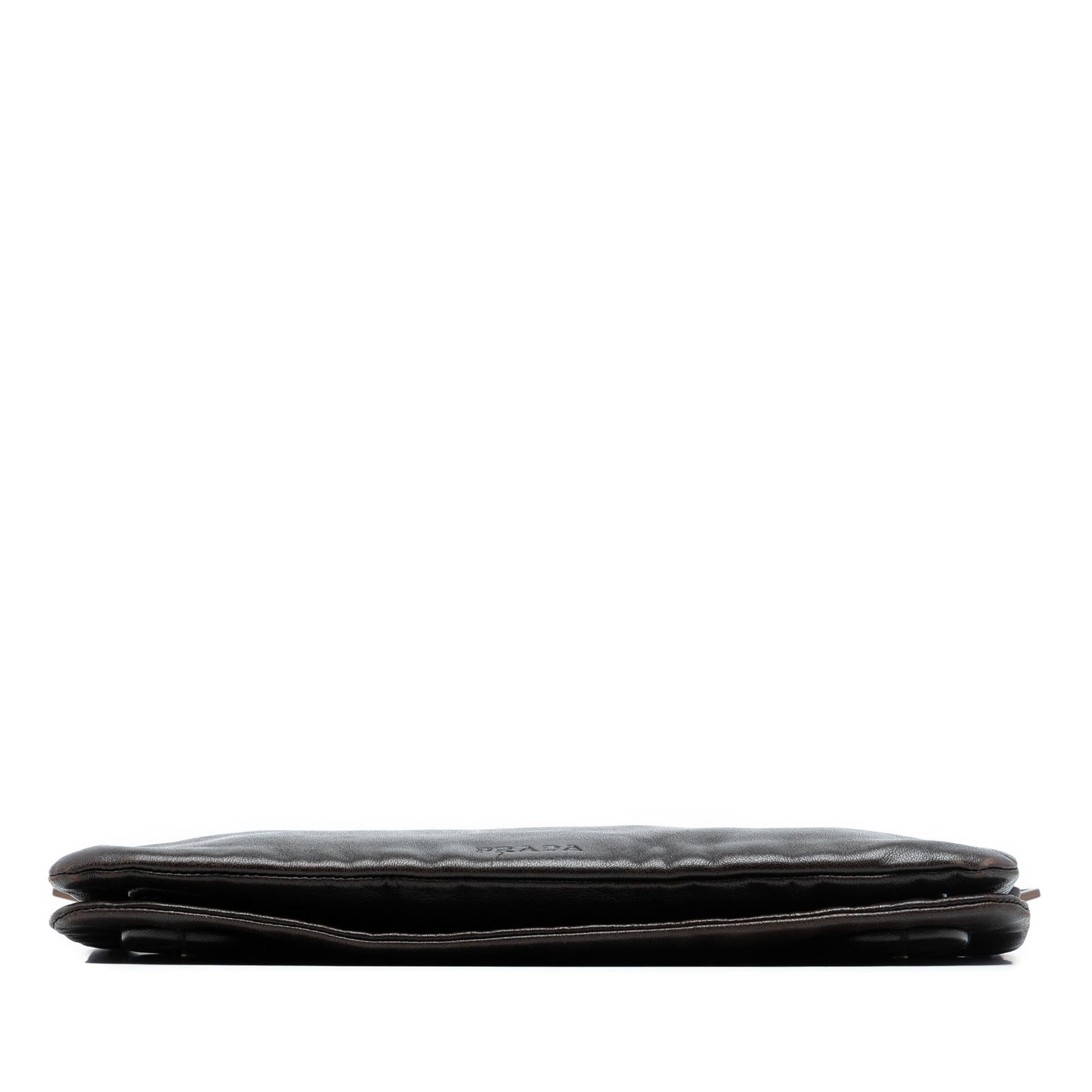 Prada Leather Fold Over Shoulder Bag