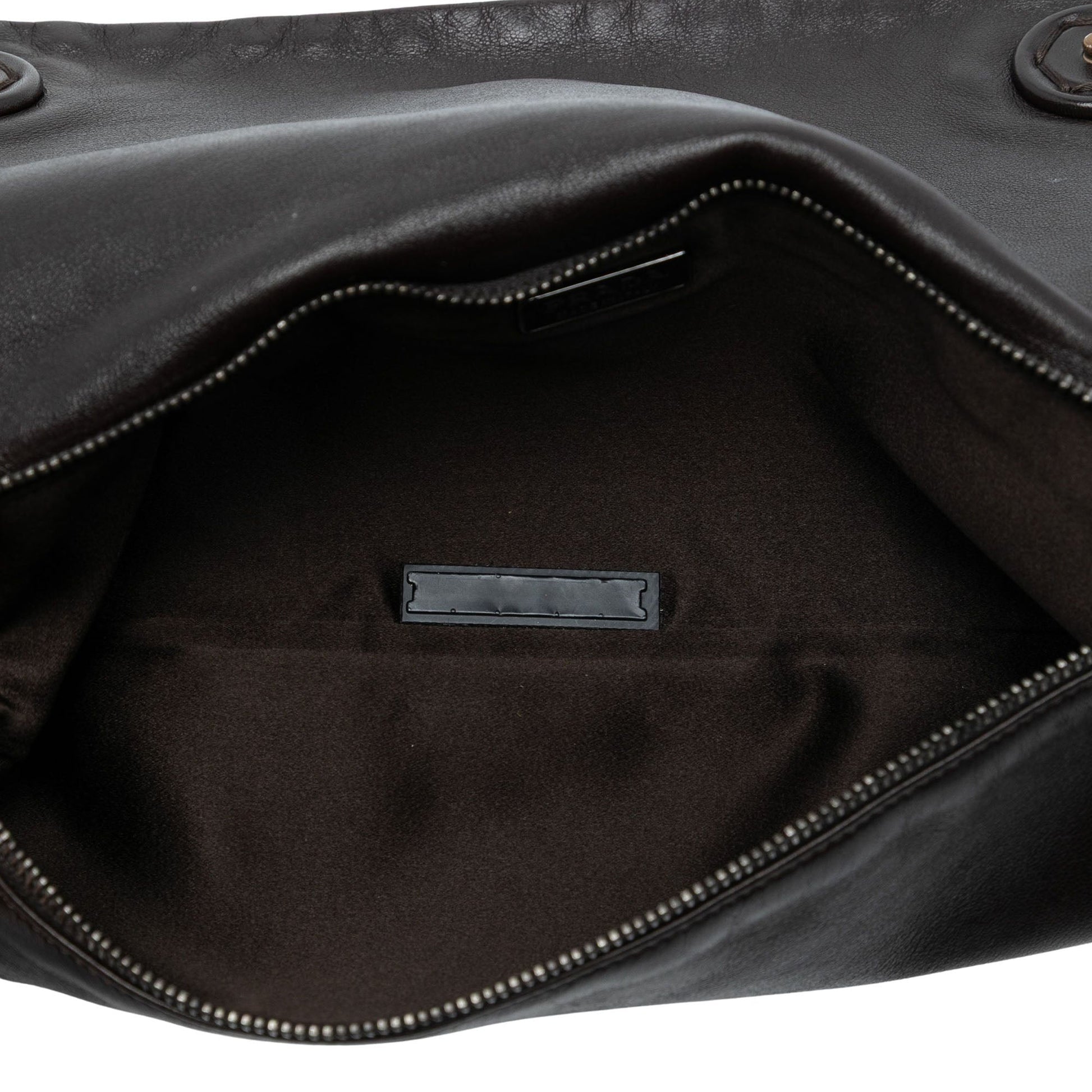 Prada Leather Fold Over Shoulder Bag