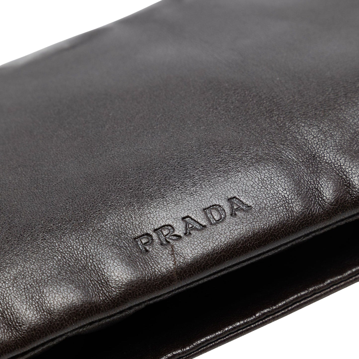 Prada Leather Fold Over Shoulder Bag
