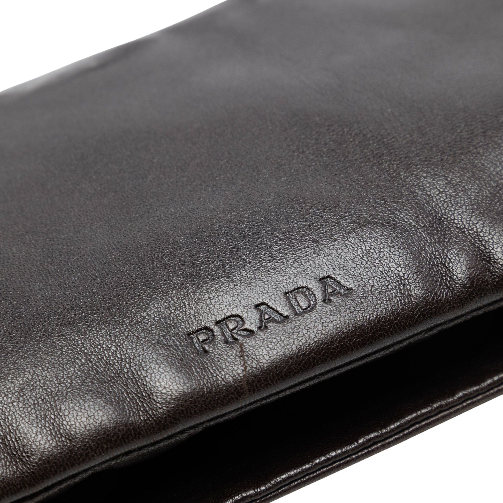 Prada Leather Fold Over Shoulder Bag