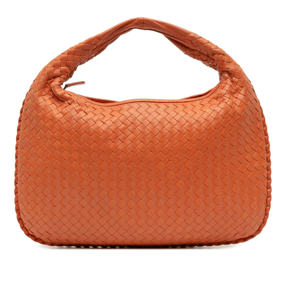 Bottega Veneta Small Nappa Intrecciato Veneta Hobo — Orange
