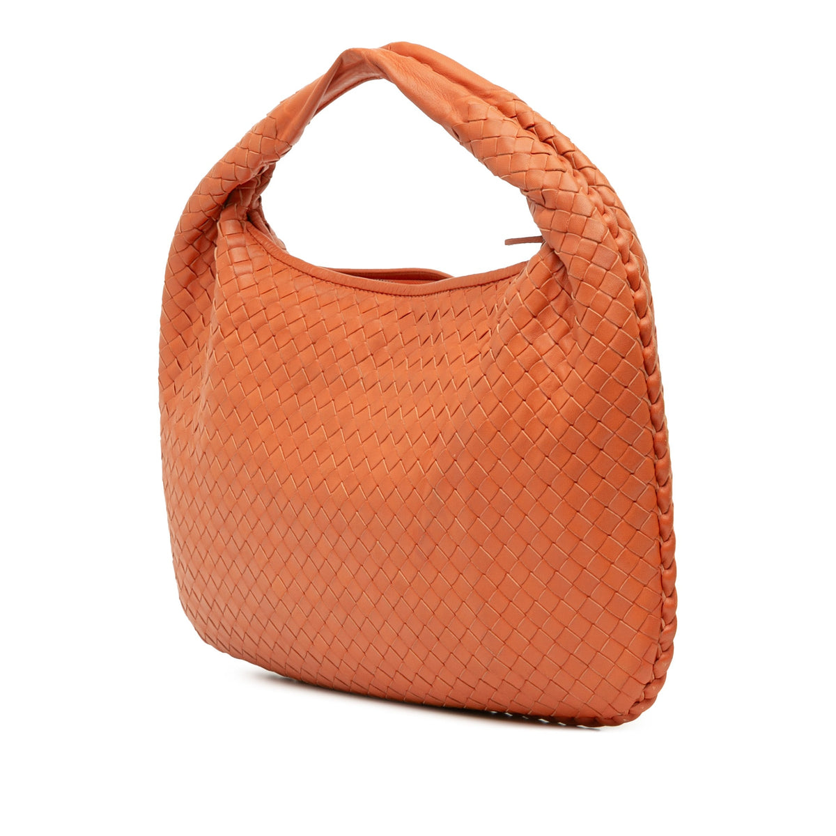 Bottega Veneta Small Nappa Intrecciato Veneta Hobo — Orange