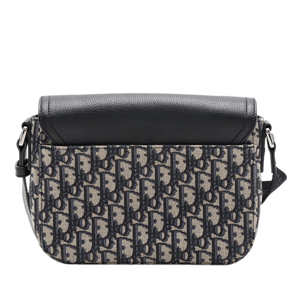 Dior Small Oblique Canvas Saddle Messenger Bag with Flap — Black