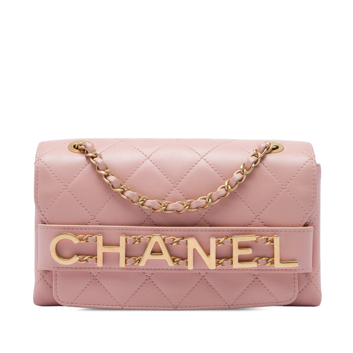 Chanel Small Quilted Calfskin Enchained Flap — Pink
