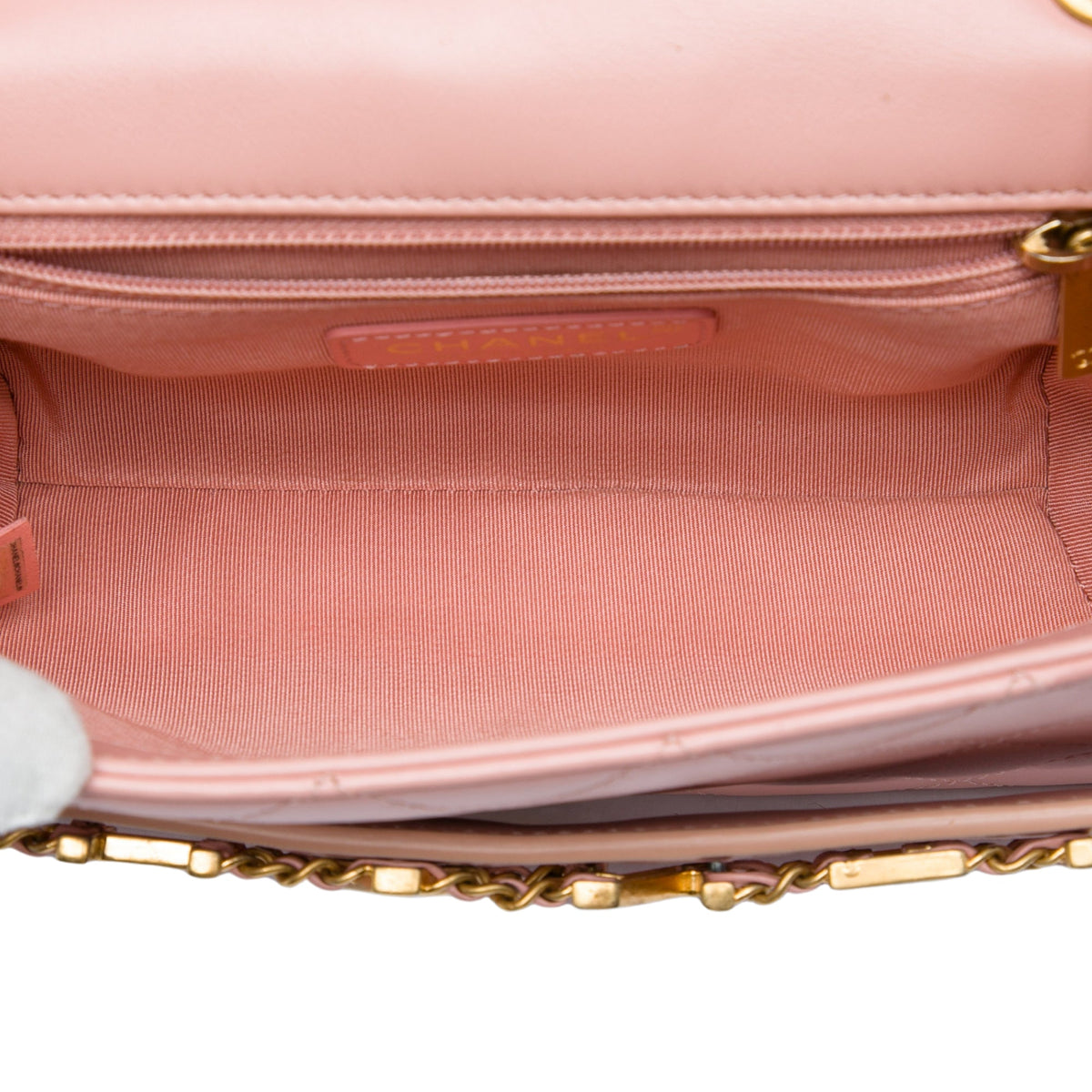 Chanel Small Quilted Calfskin Enchained Flap — Pink