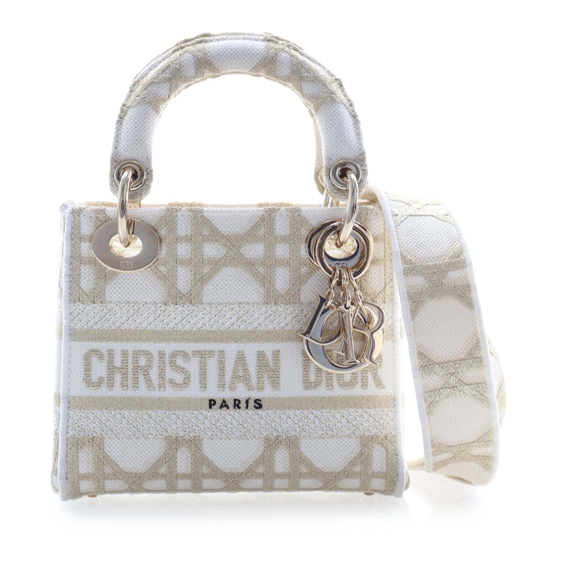Dior Mini Embroidered Canvas Cannage Lady D Lite