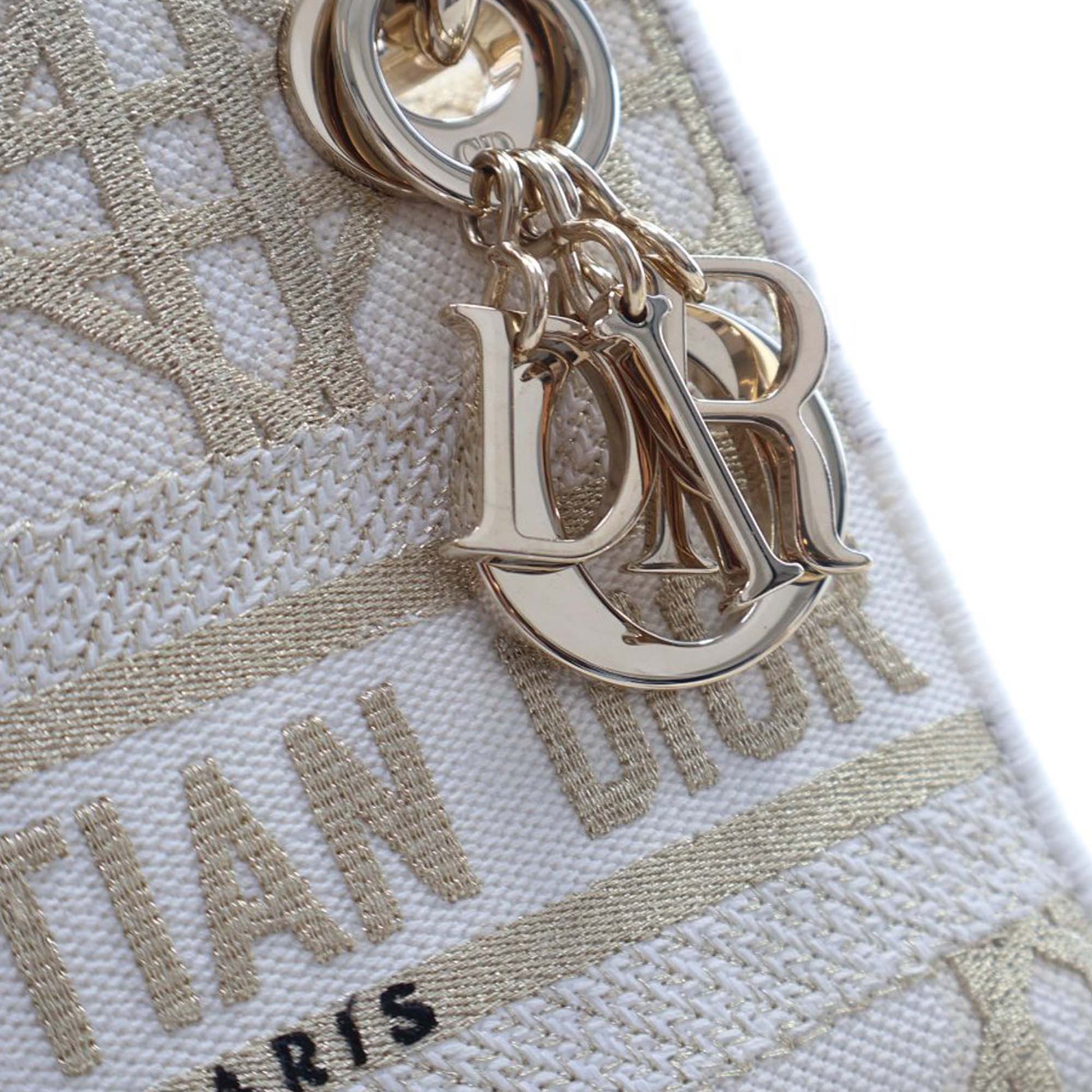 Dior Mini Embroidered Canvas Cannage Lady D Lite