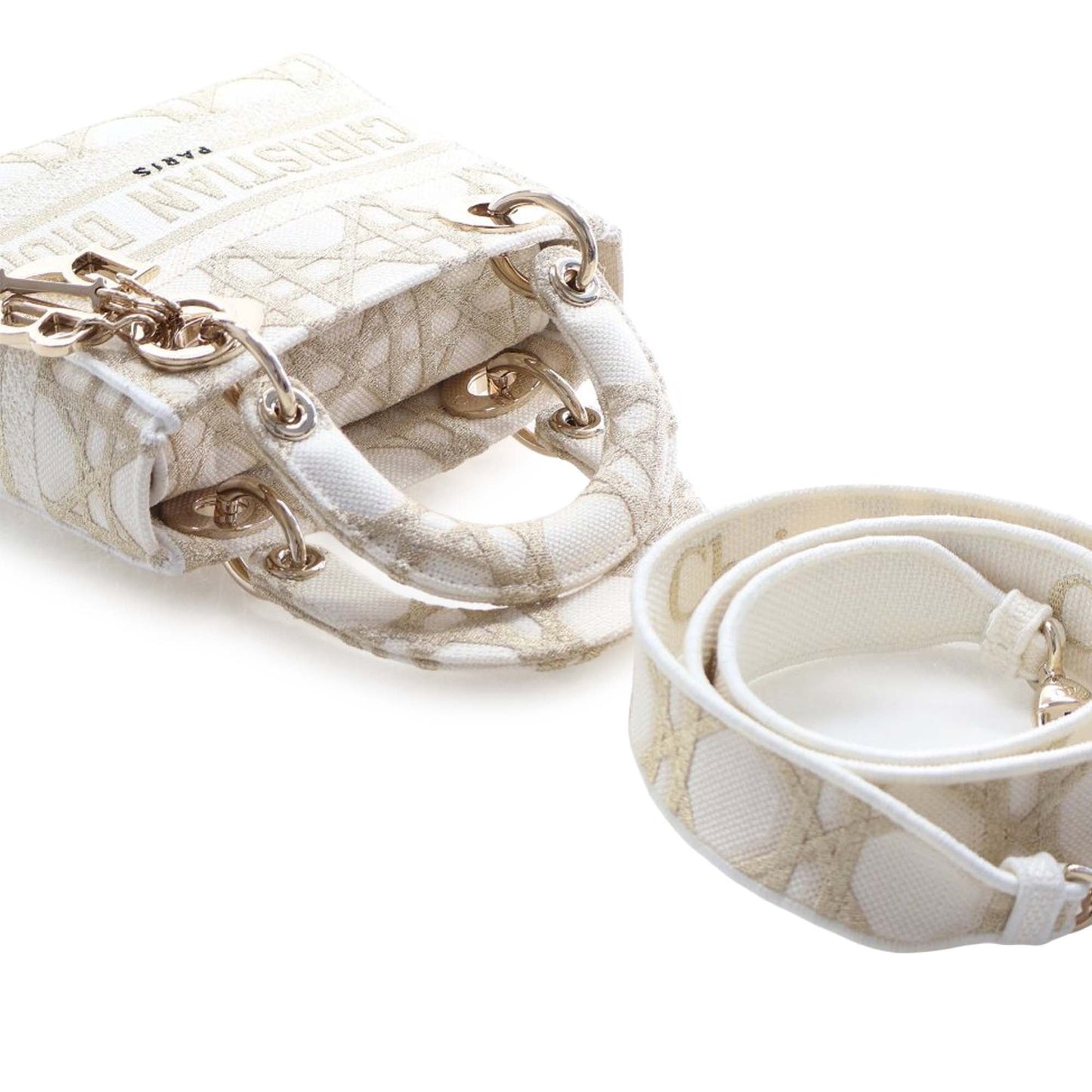 Dior Mini Embroidered Canvas Cannage Lady D Lite