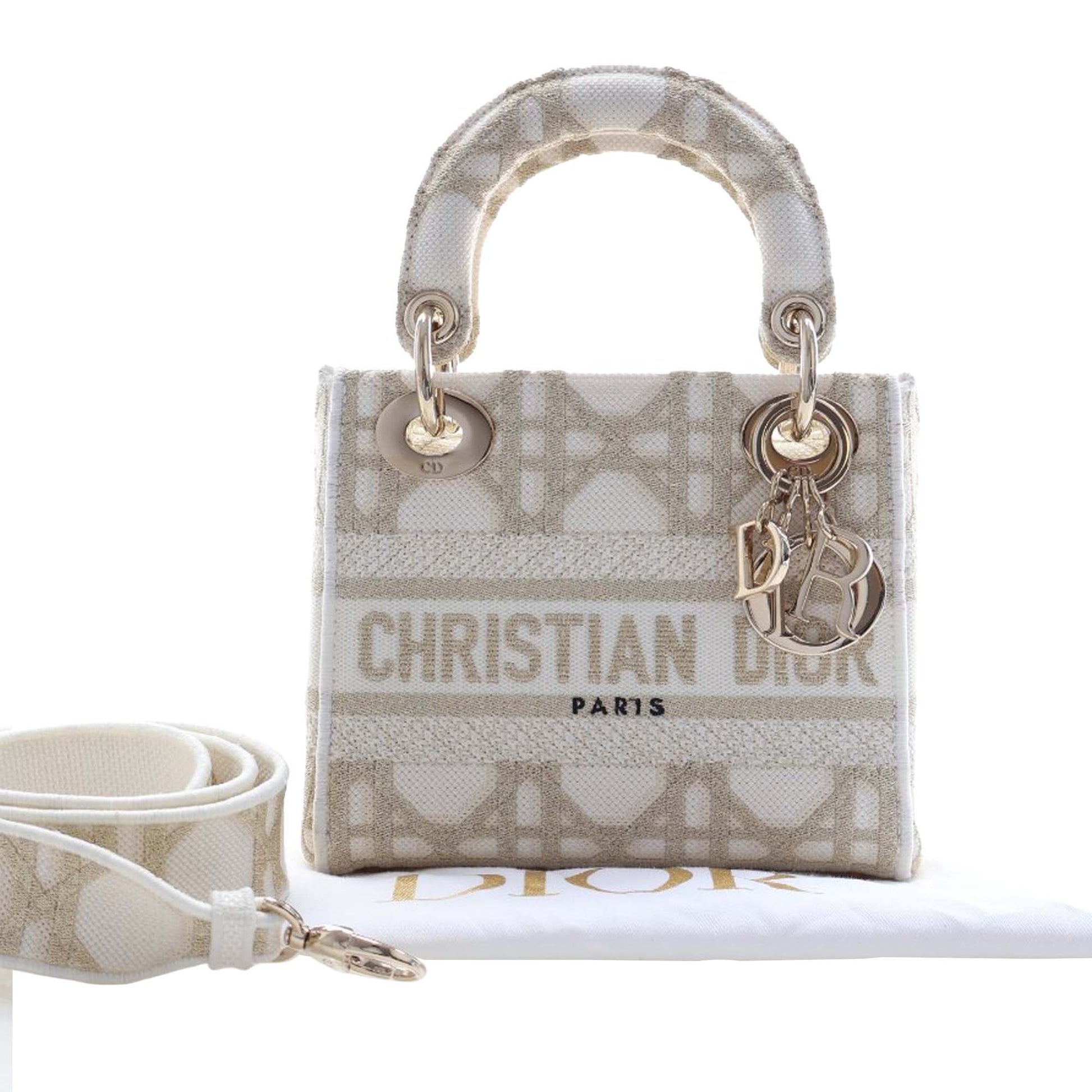 Dior Mini Embroidered Canvas Cannage Lady D Lite