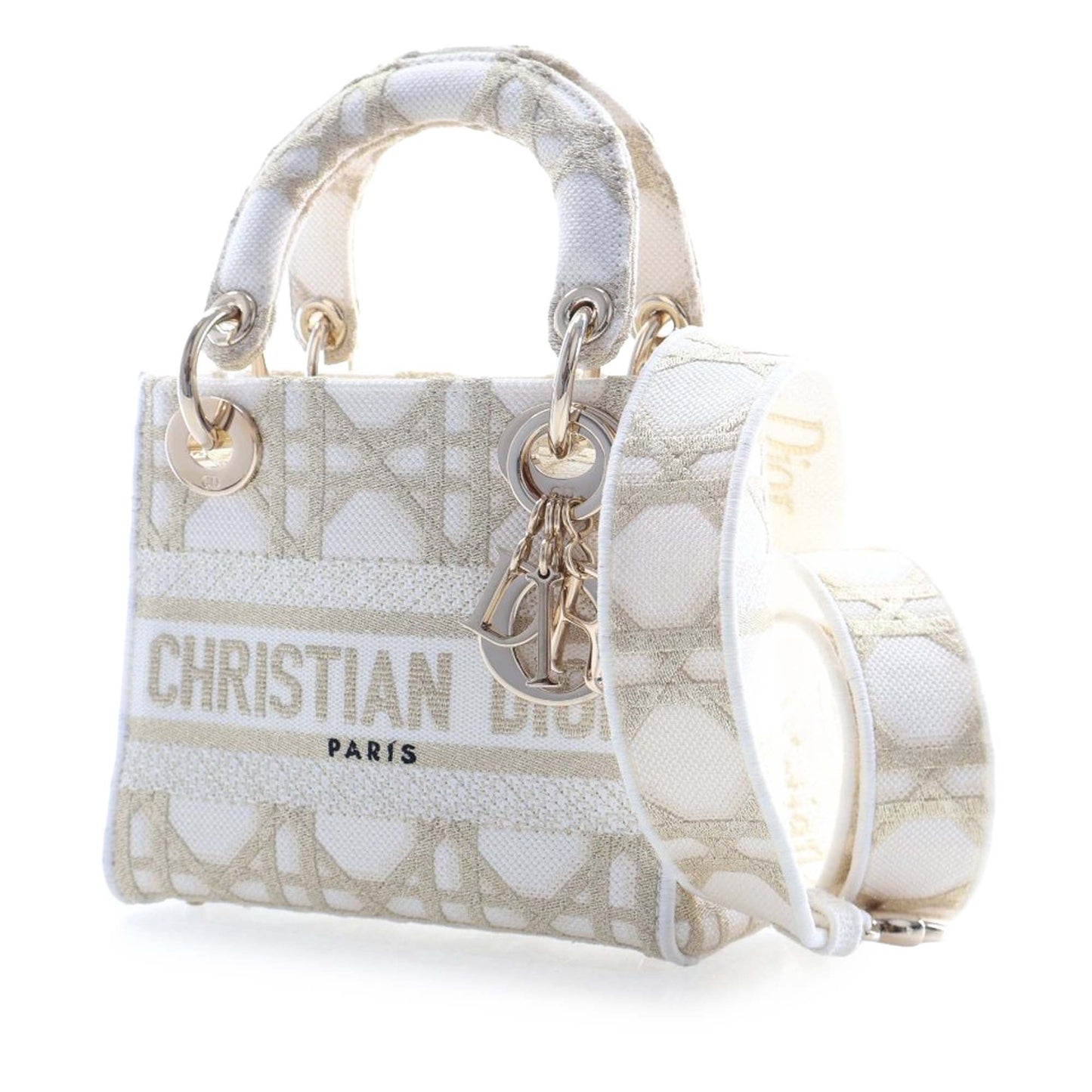 Dior Mini Embroidered Canvas Cannage Lady D Lite