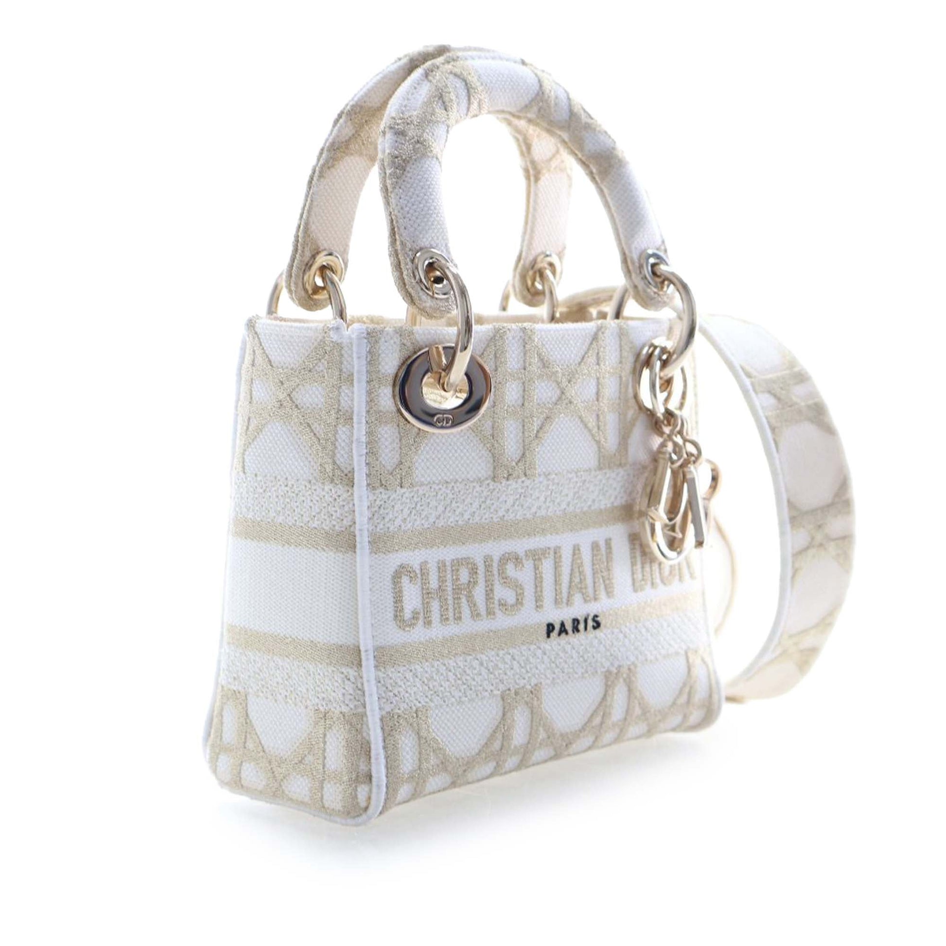 Dior Mini Embroidered Canvas Cannage Lady D Lite