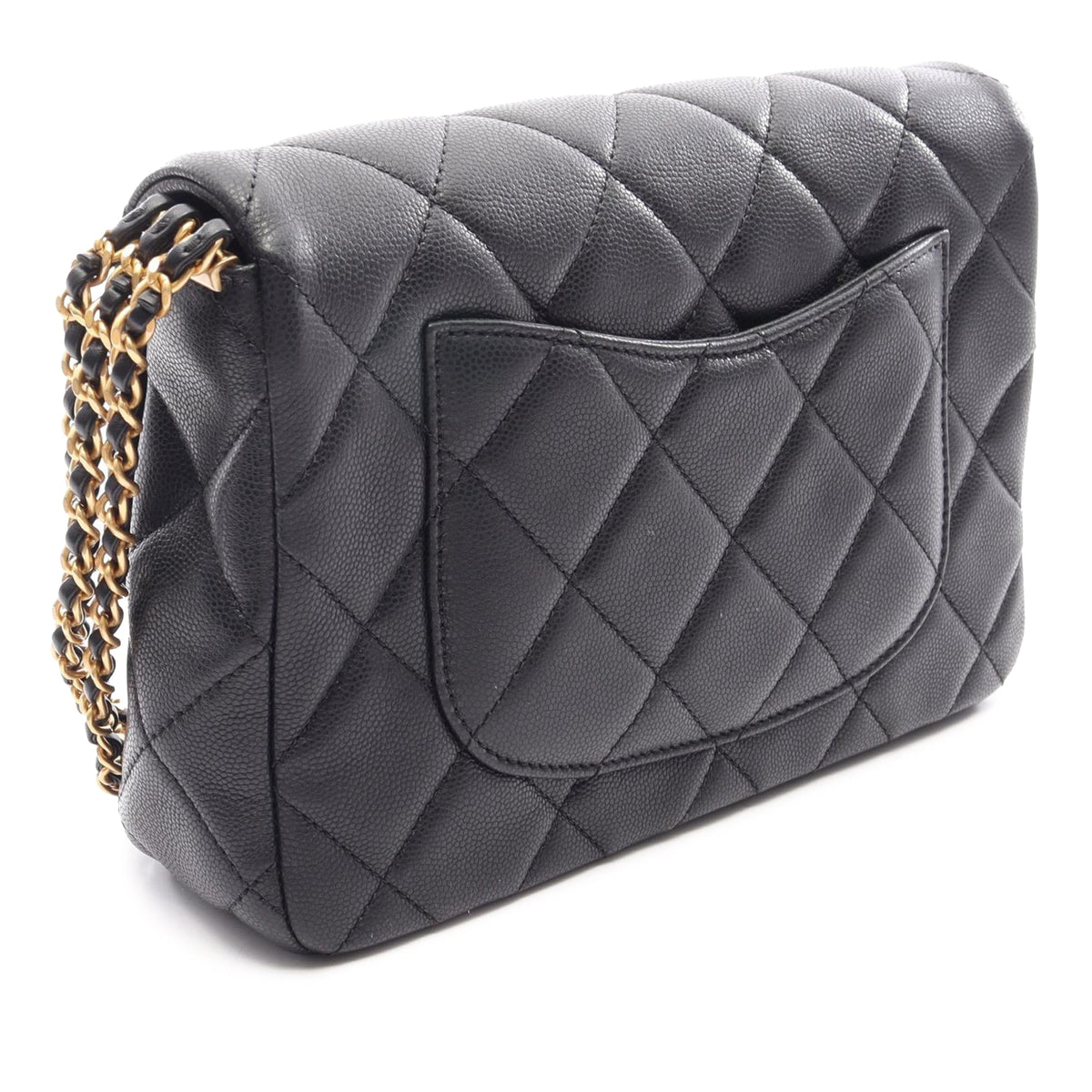 Chanel CC Quilted Caviar Flap