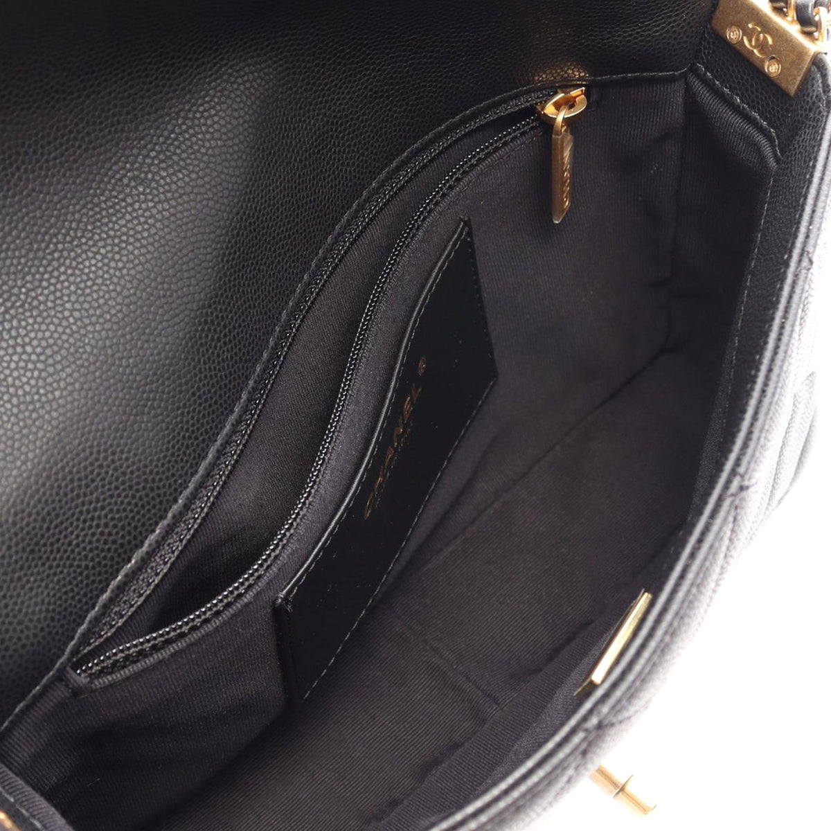 Chanel CC Quilted Caviar Flap