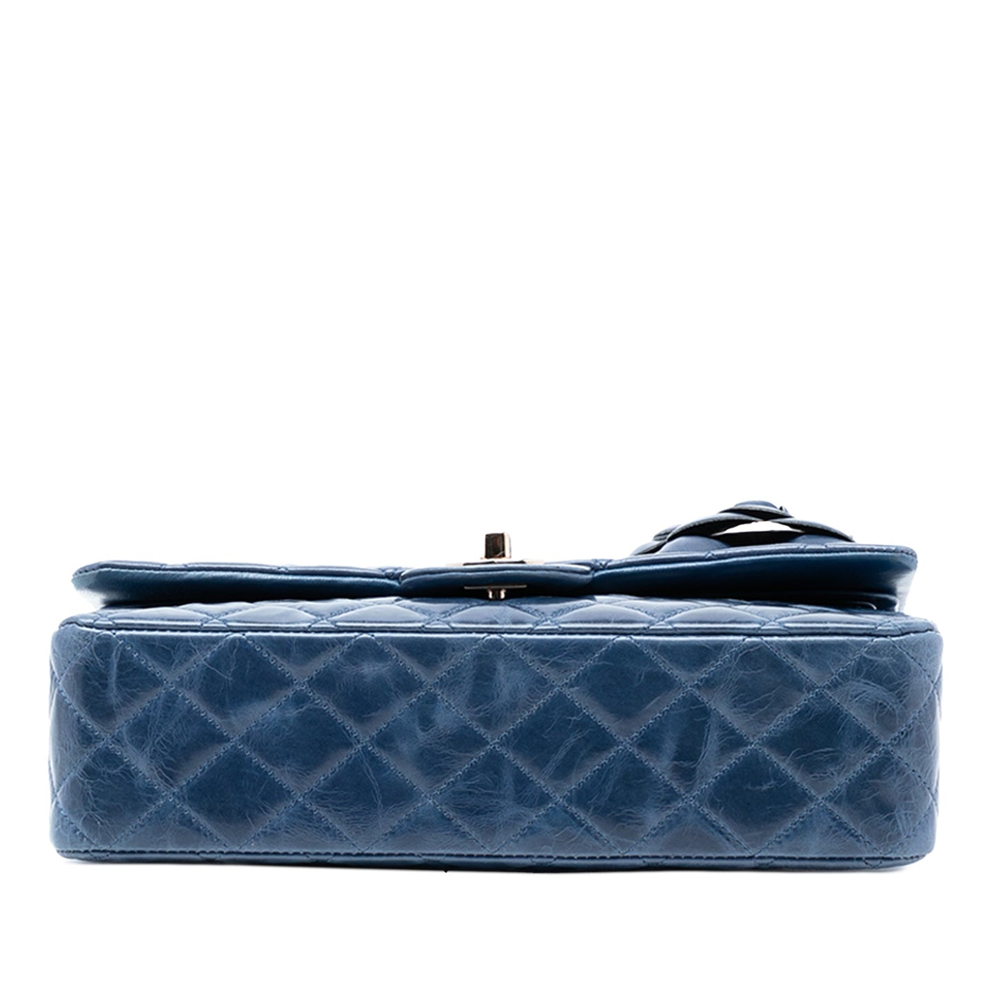Chanel Medium Classic Glazed Calfskin Camellia Double Flap