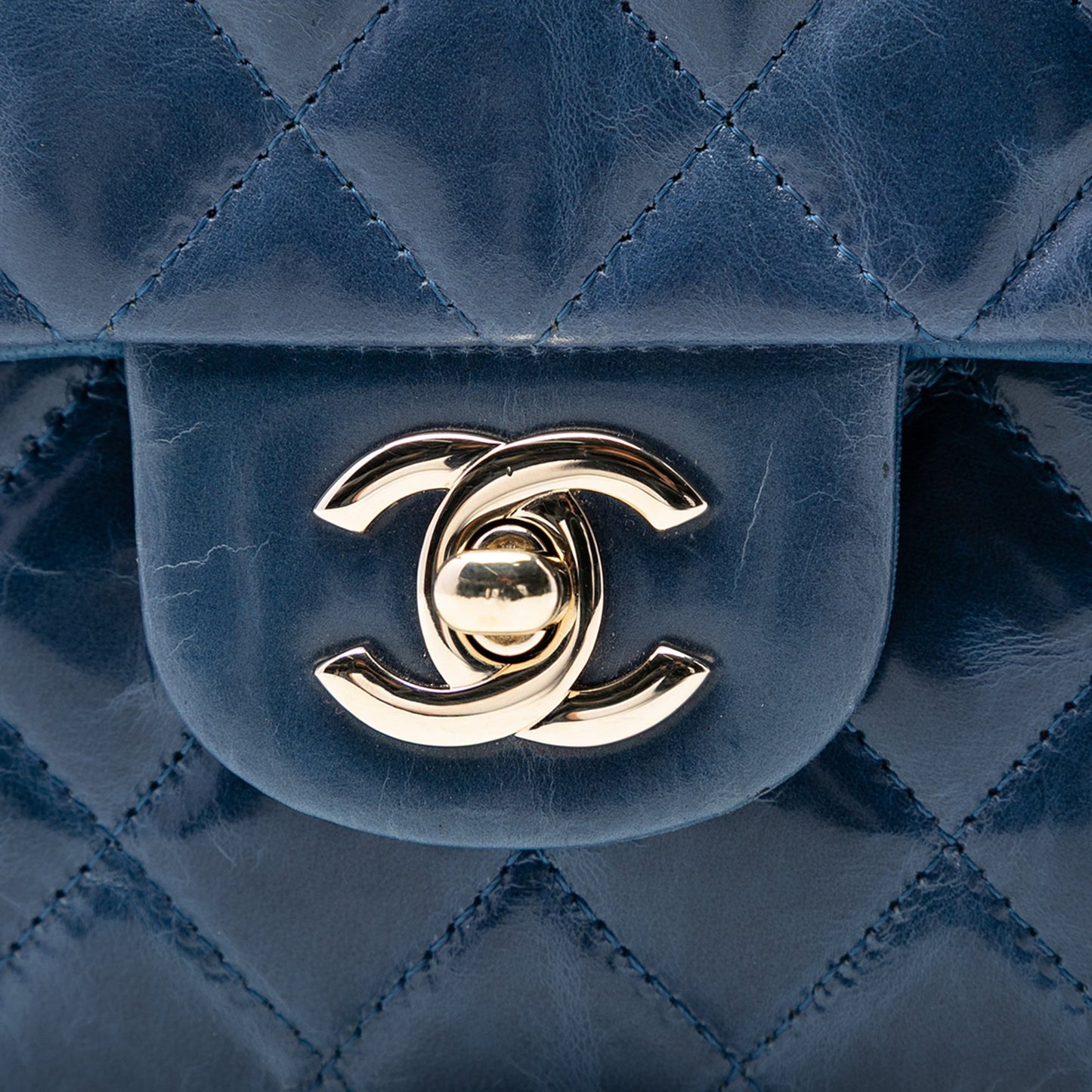 Chanel Medium Classic Glazed Calfskin Camellia Double Flap