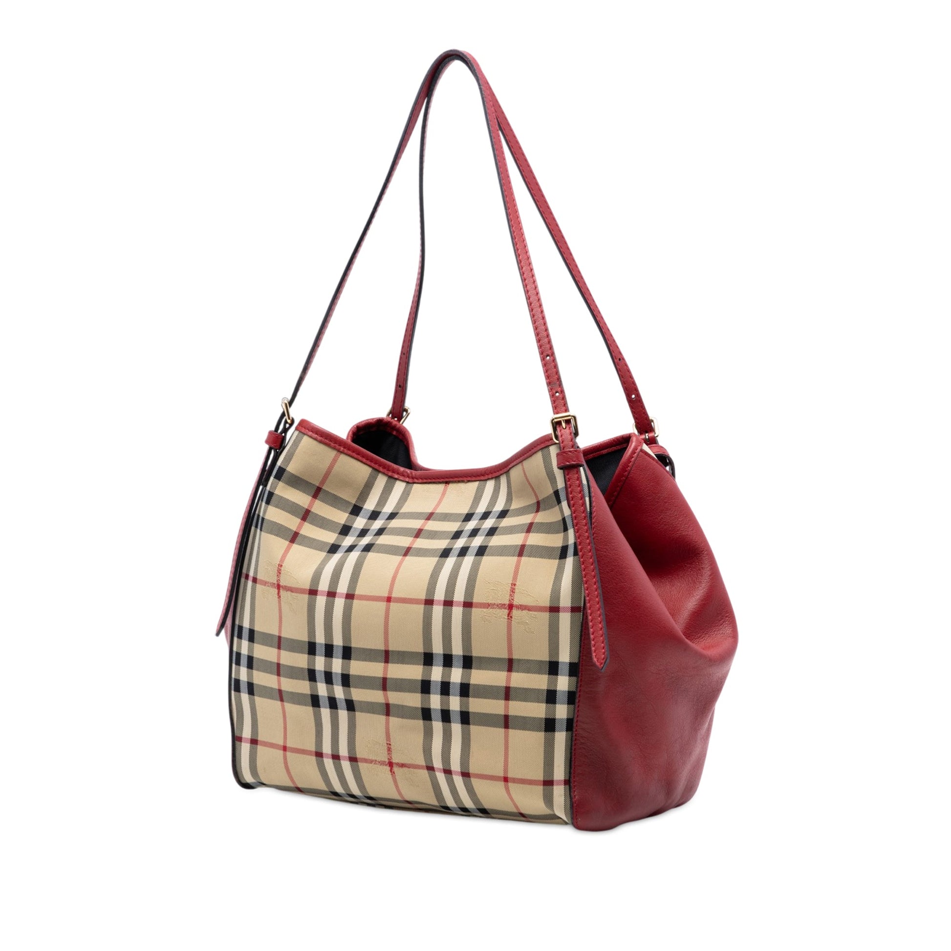 Burberry Small Haymarket Check Canvas and Leather Canterbury Tote