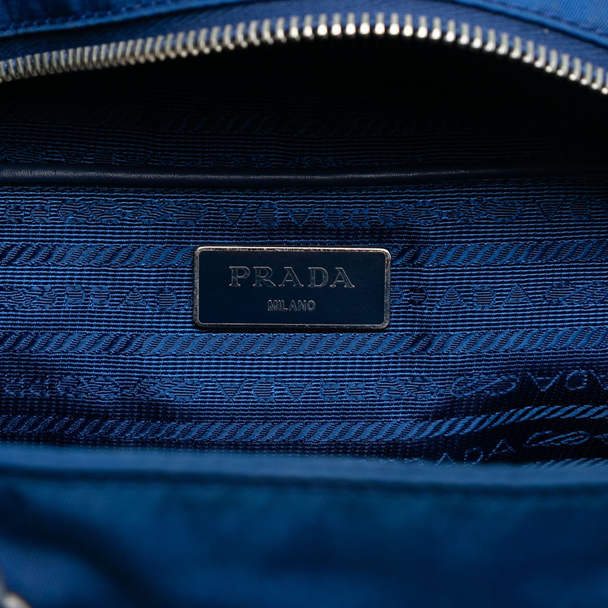 Prada Vitello Trimmed Tessuto Satchel