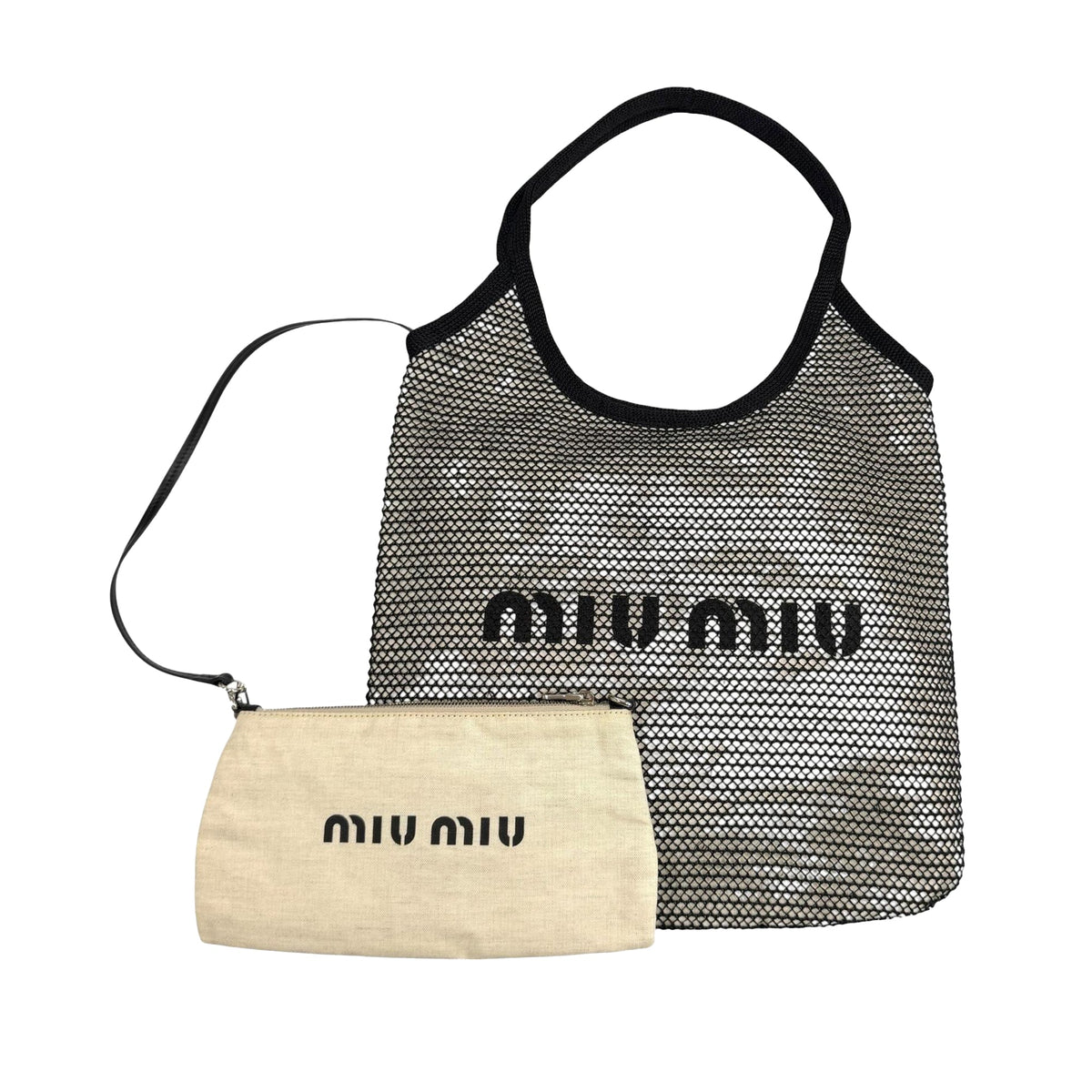 Miu Miu Raffia Mesh Ivy Tote