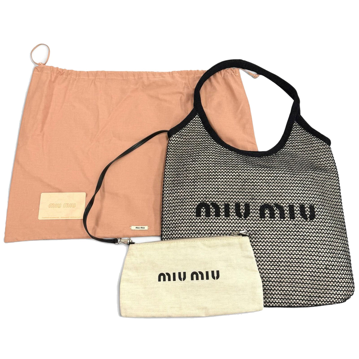 Miu Miu Raffia Mesh Ivy Tote