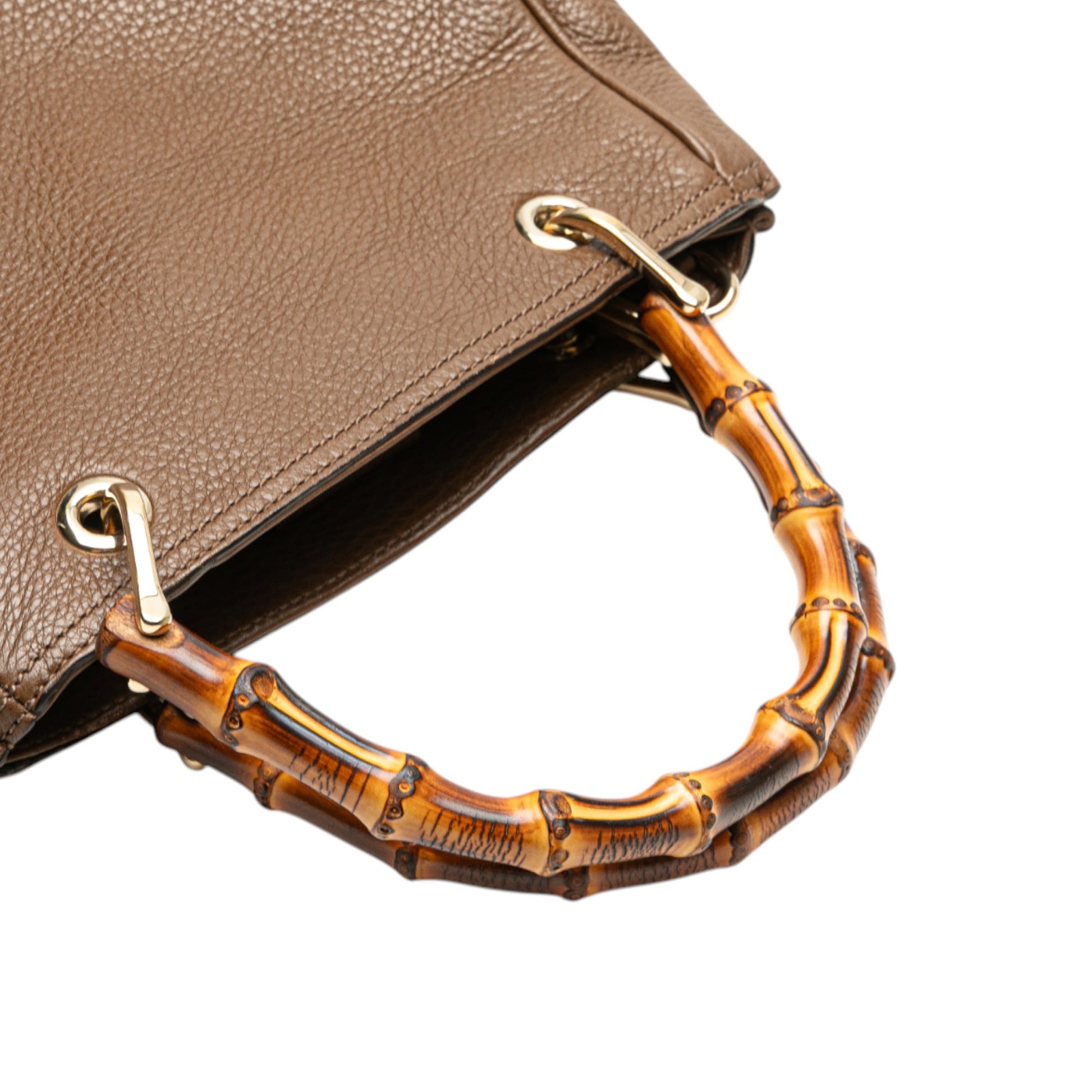 Gucci Small Calfskin Bamboo Shopper Satchel